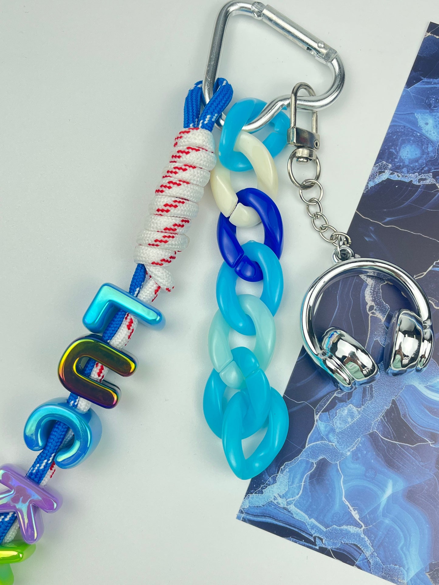 Colorful "LUCKY" Keychain: Trendy Charm Mix