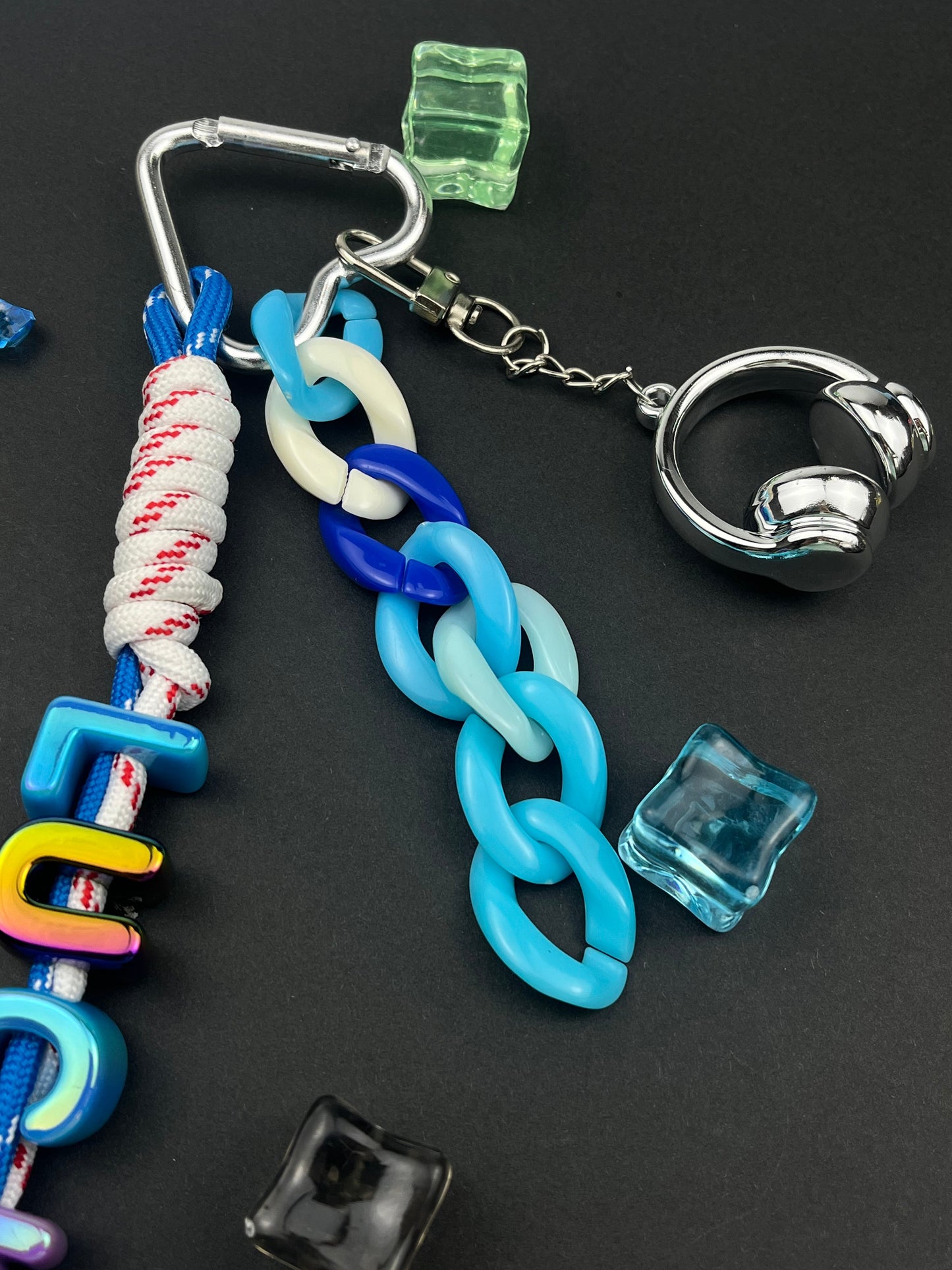Colorful "LUCKY" Keychain: Trendy Charm Mix