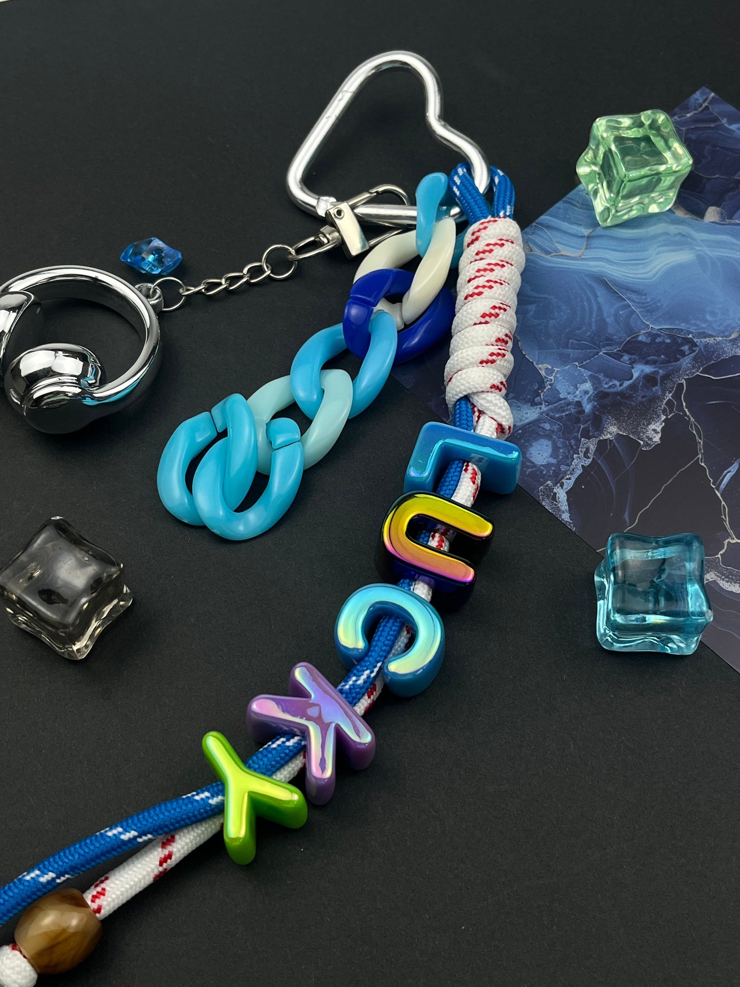 Colorful "LUCKY" Keychain: Trendy Charm Mix