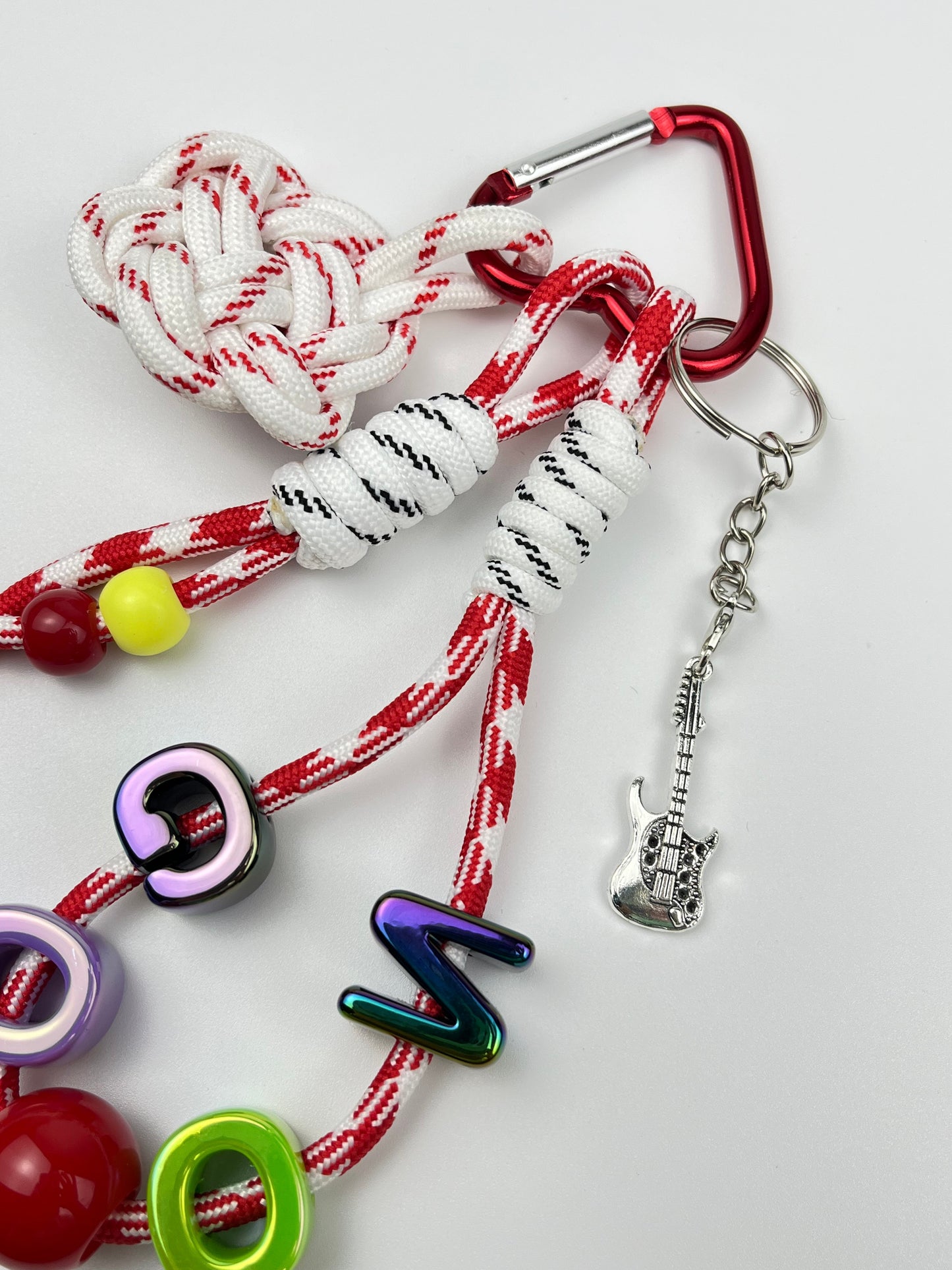 Colorful "GOON" Guitar Keychain: Trendy Rope - Woven Accessory