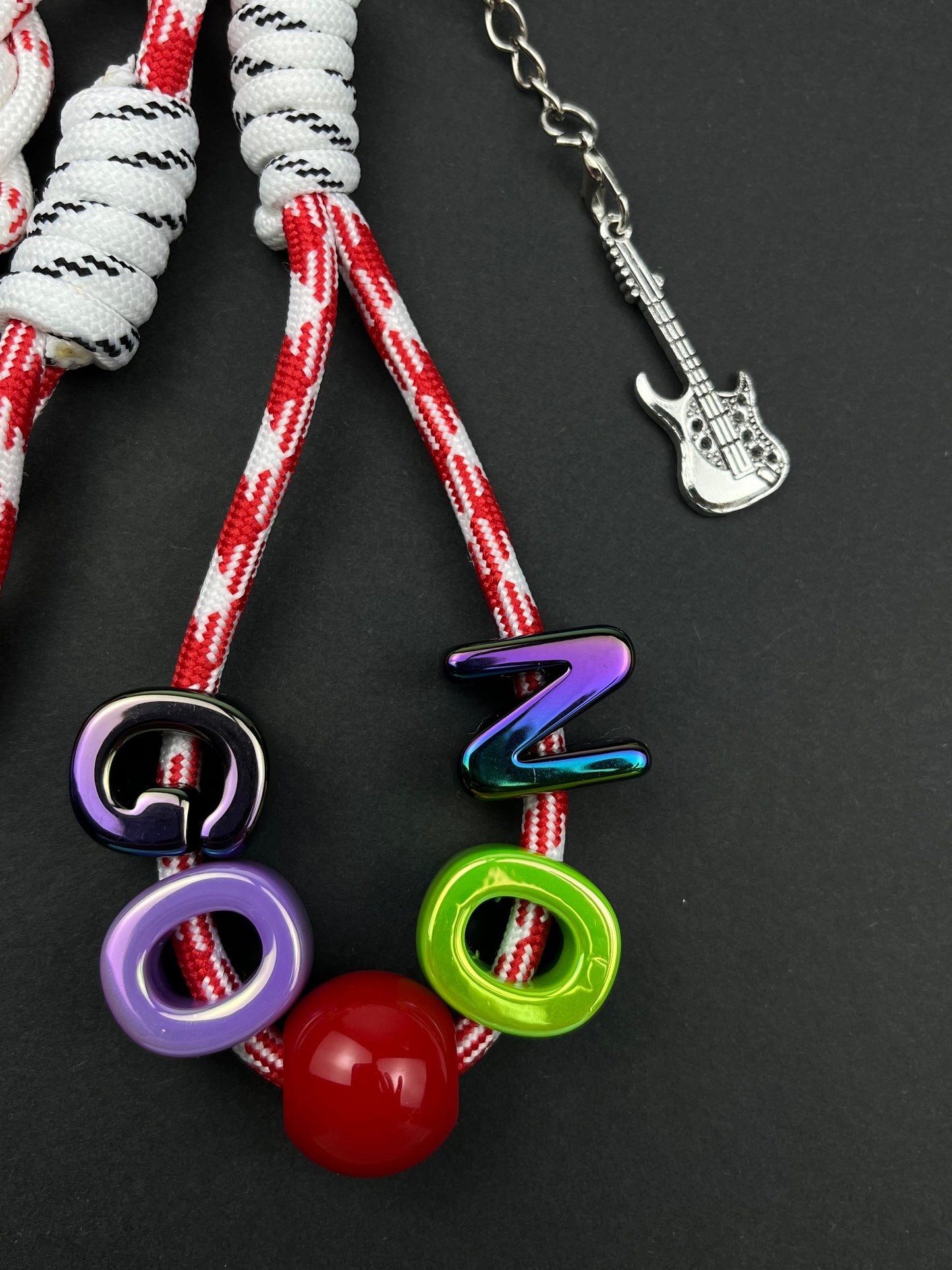 Colorful "GOON" Guitar Keychain: Trendy Rope - Woven Accessory