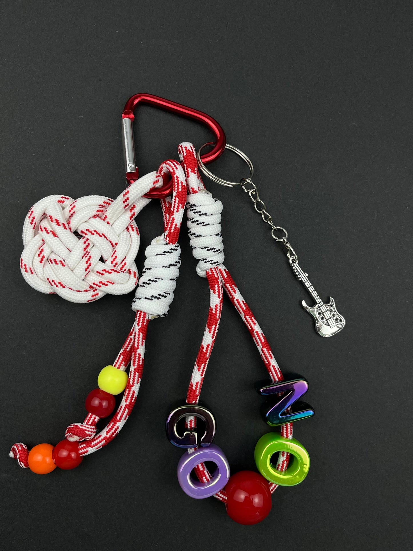 Colorful "GOON" Guitar Keychain: Trendy Rope - Woven Accessory