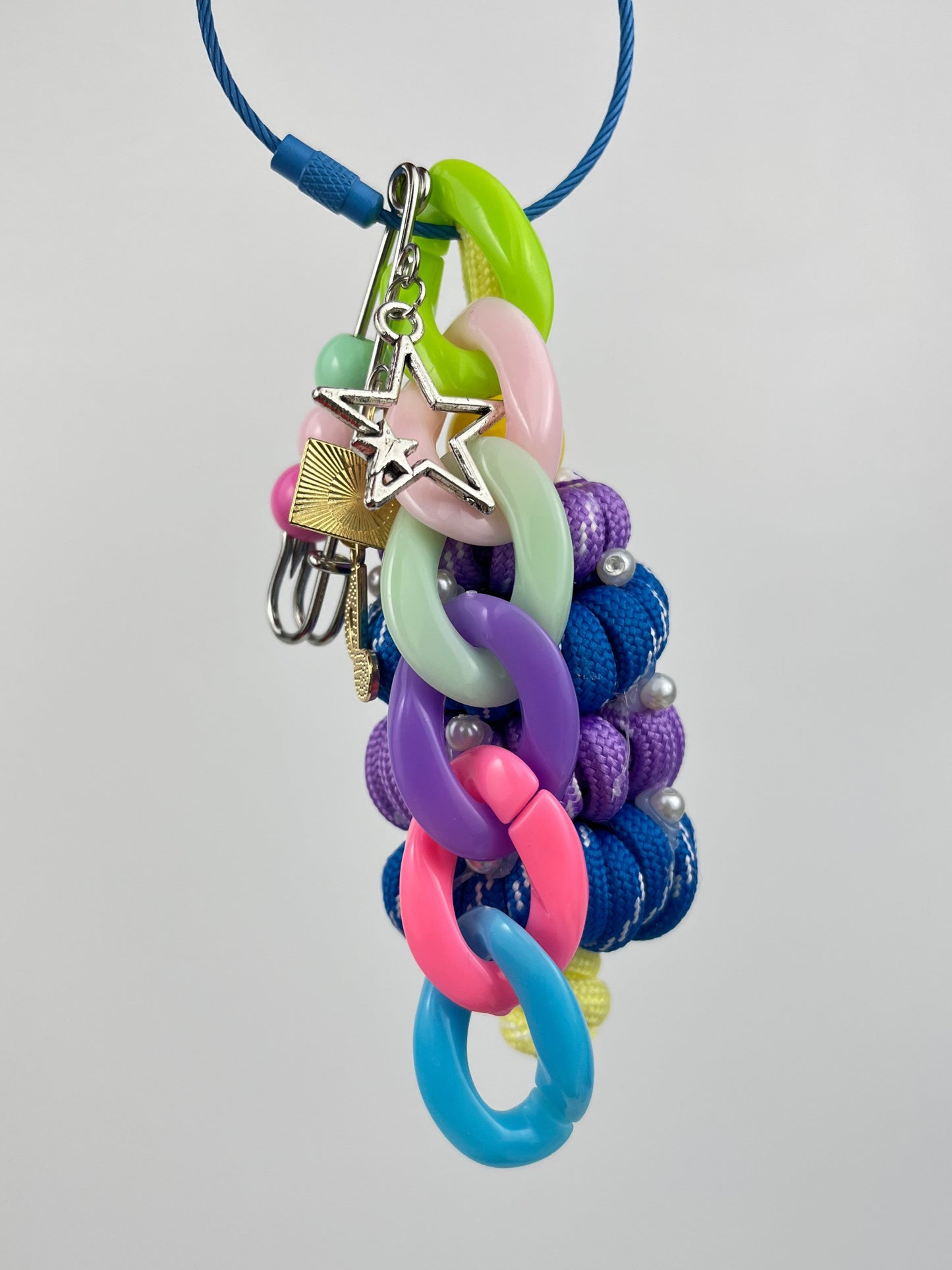 Macaron - Colored Rope - Woven Keychain | Colorful Chains + Music Charms, Full of Sweet - Cool Vibe