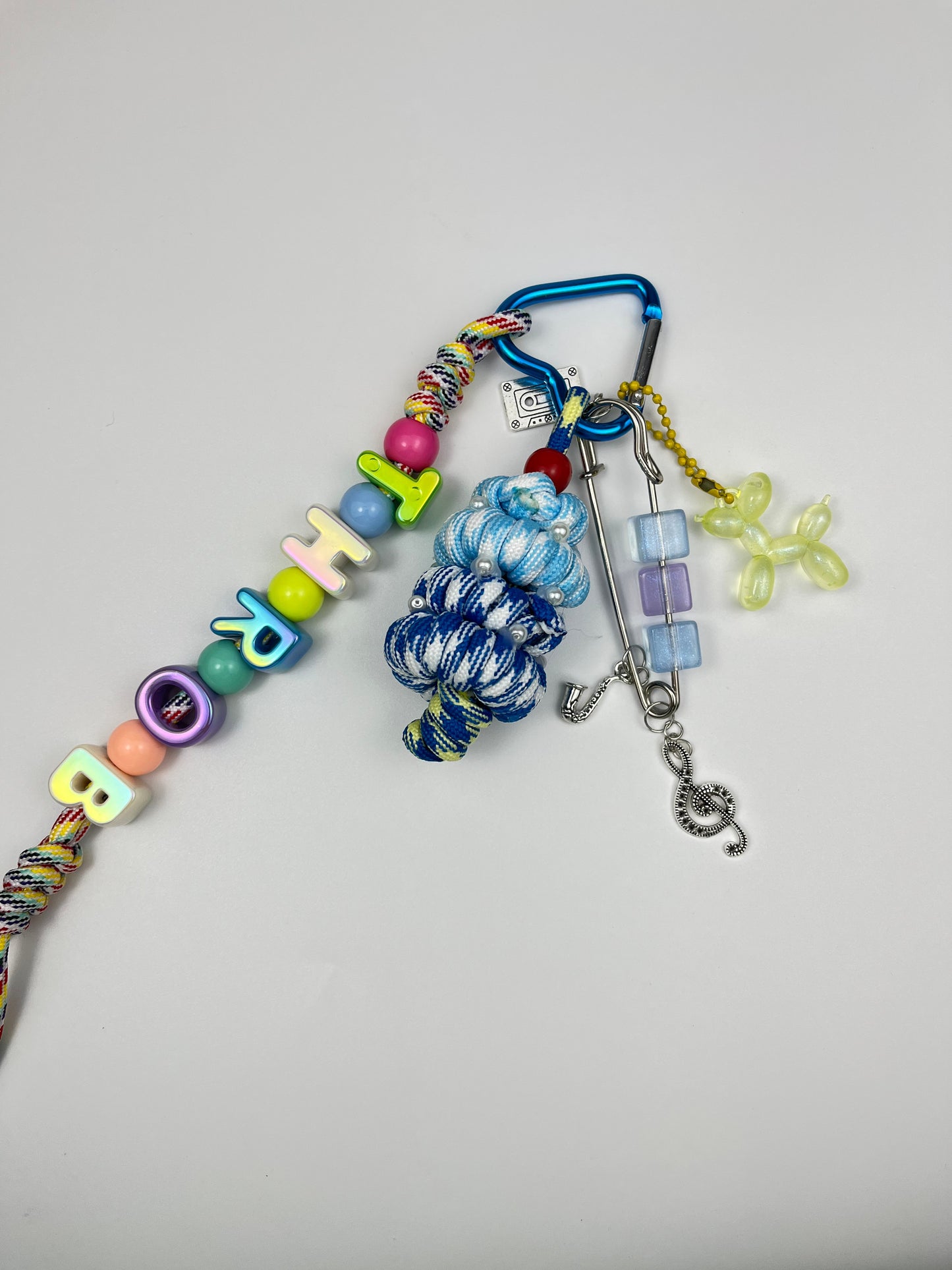 Colorful Alphabet Bead Keychain | Music Elements + Creative Knots, Trendy Vibe Overflowing
