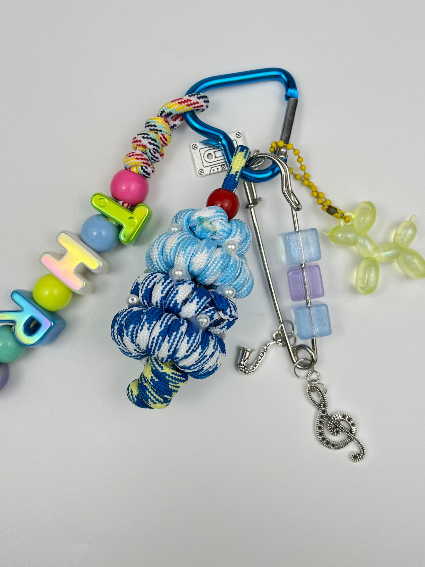 Colorful Alphabet Bead Keychain | Music Elements + Creative Knots, Trendy Vibe Overflowing