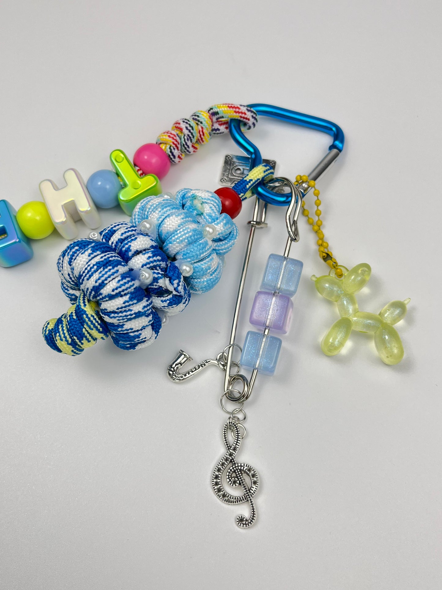Colorful Alphabet Bead Keychain | Music Elements + Creative Knots, Trendy Vibe Overflowing