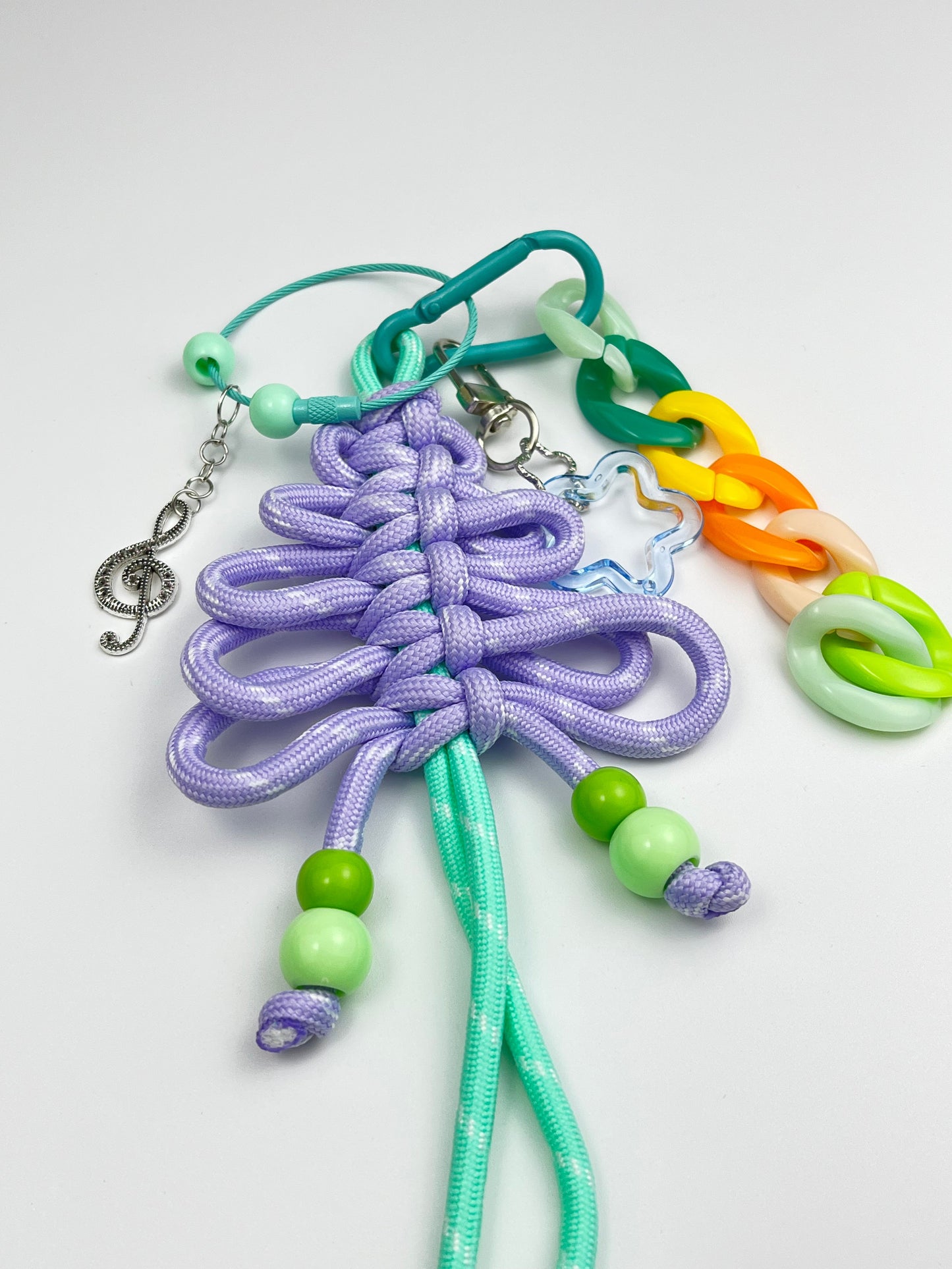 Pastel Chinese Knot Keychain: Colorful Charms & Music Note