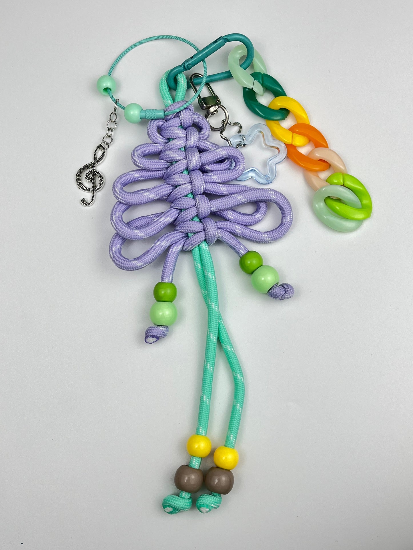 Pastel Chinese Knot Keychain: Colorful Charms & Music Note