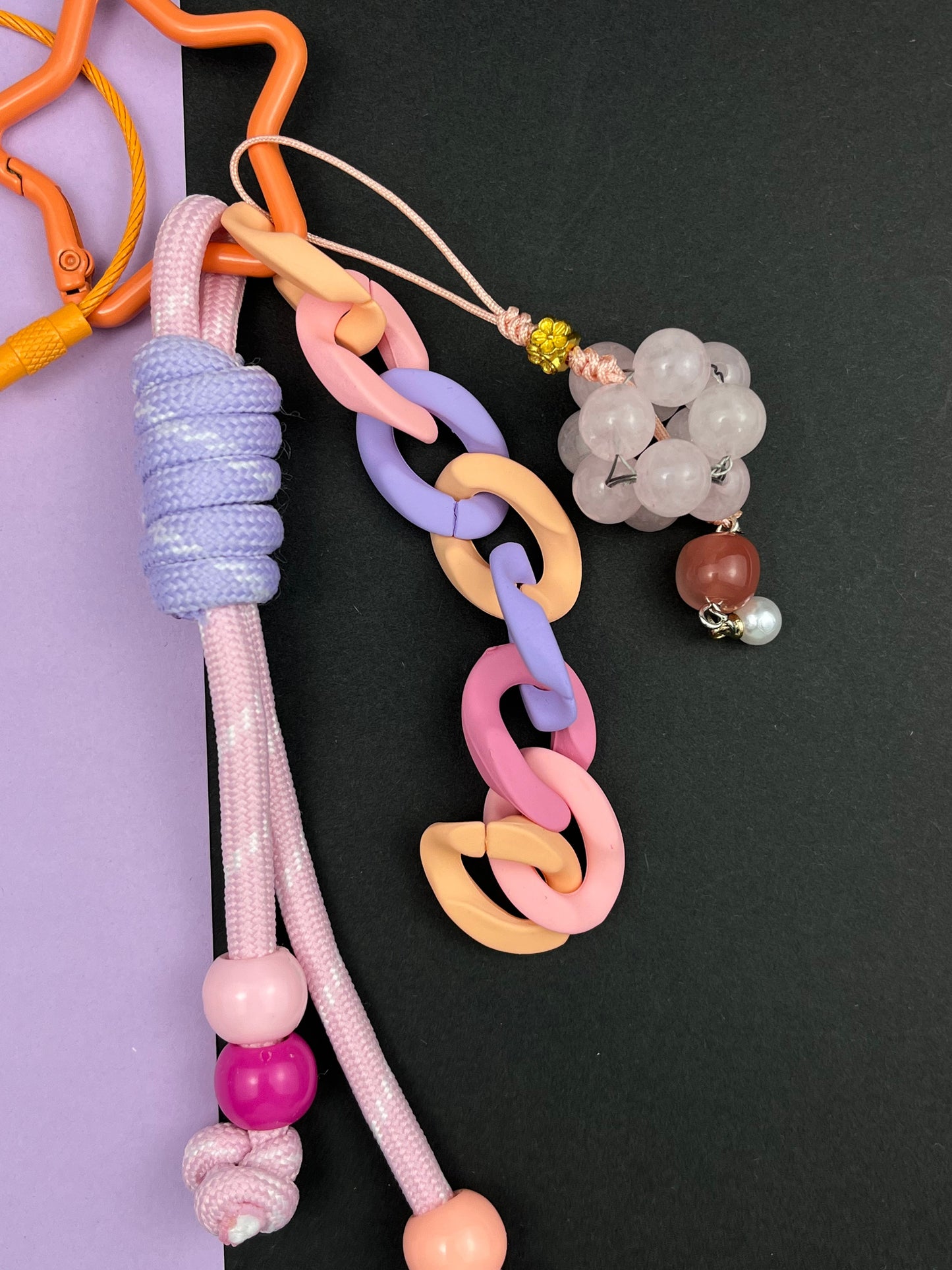 Dreamy Macaron - Colored Keychain | Creative Beads + Piano Charm, Stunning Appearance