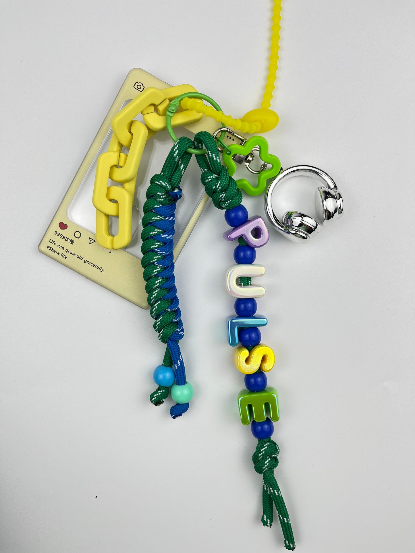 Colorful "PULSE" Keychain Set: Trendy Charm Mix