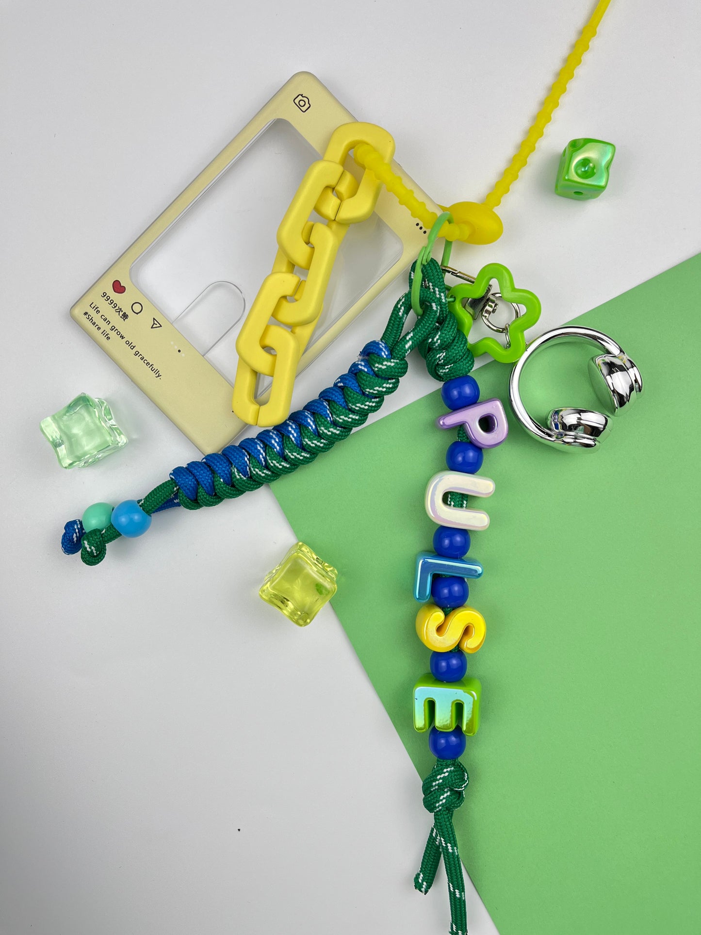 Colorful "PULSE" Keychain Set: Trendy Charm Mix