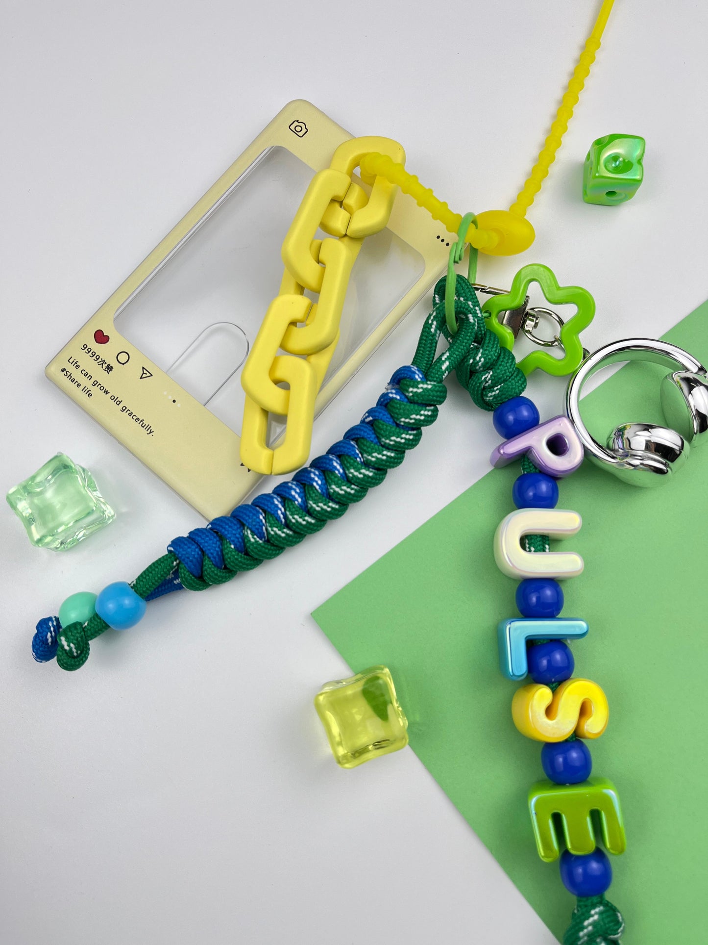 Colorful "PULSE" Keychain Set: Trendy Charm Mix