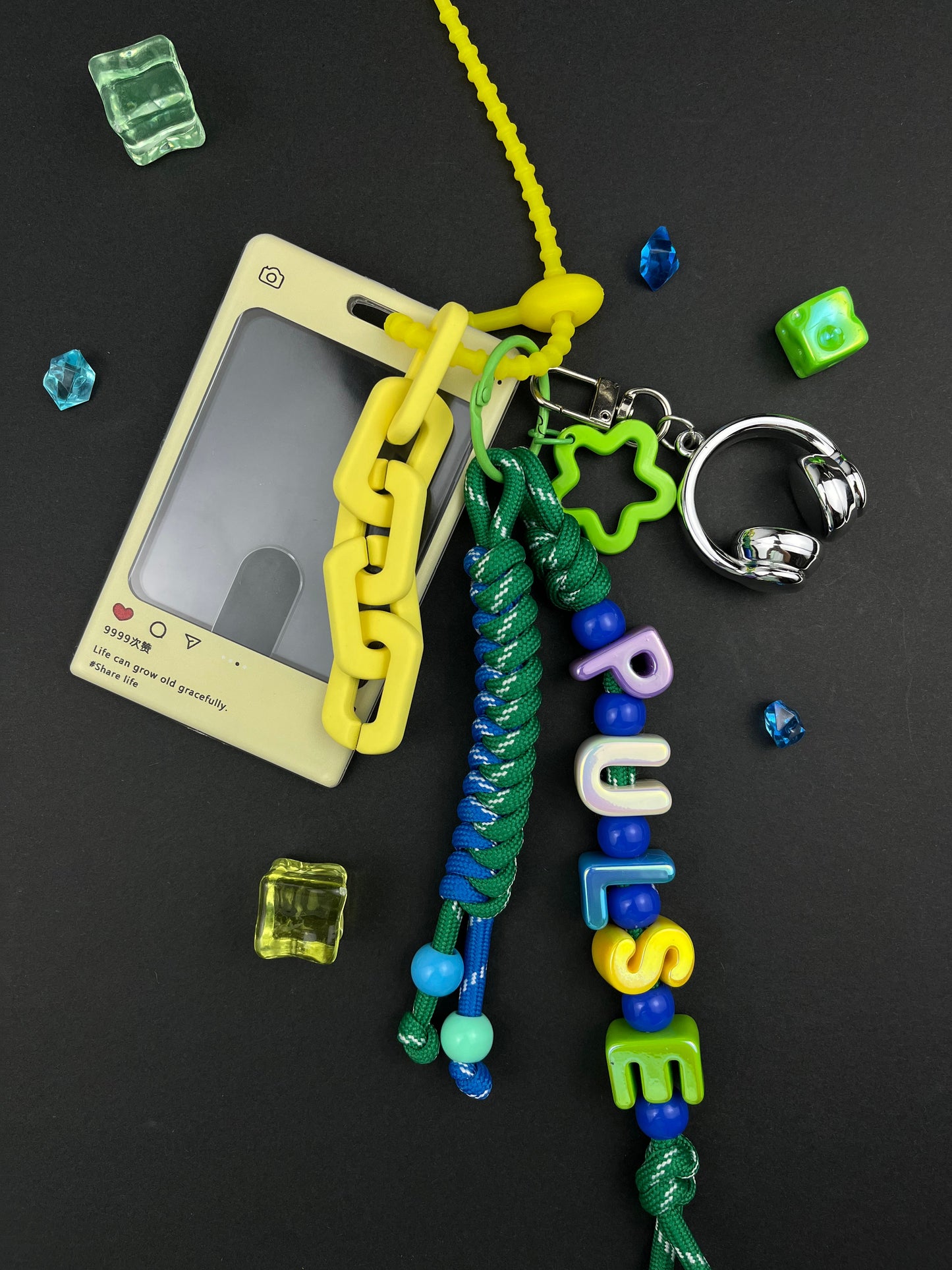Colorful "PULSE" Keychain Set: Trendy Charm Mix