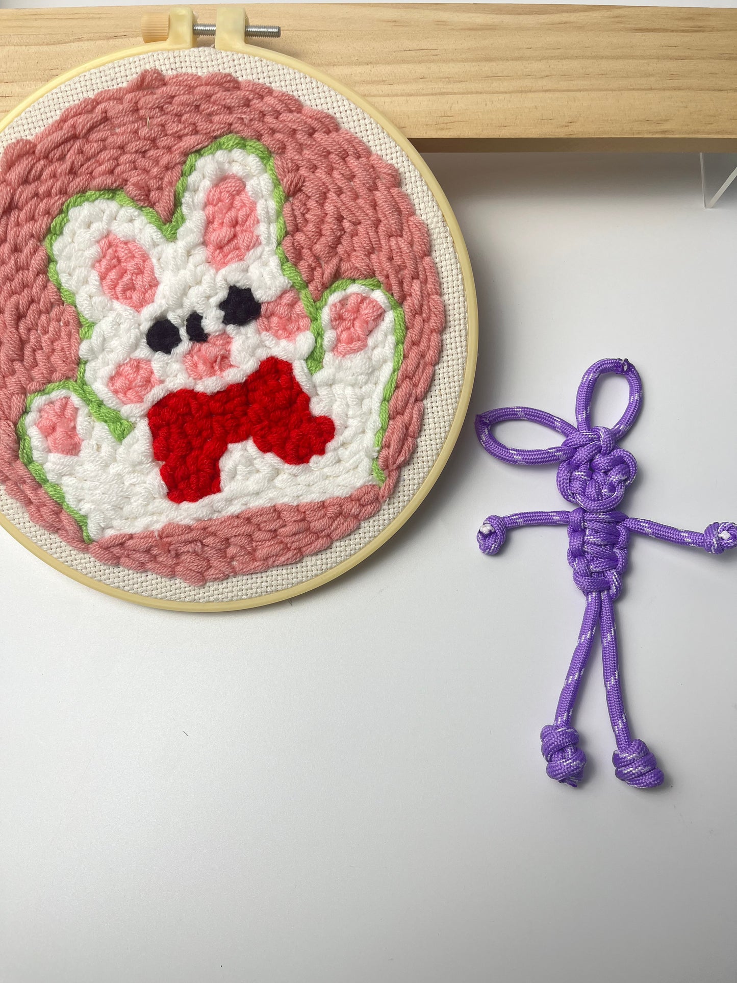 Handmade Purple Bunny Keychain Double the Cuteness!