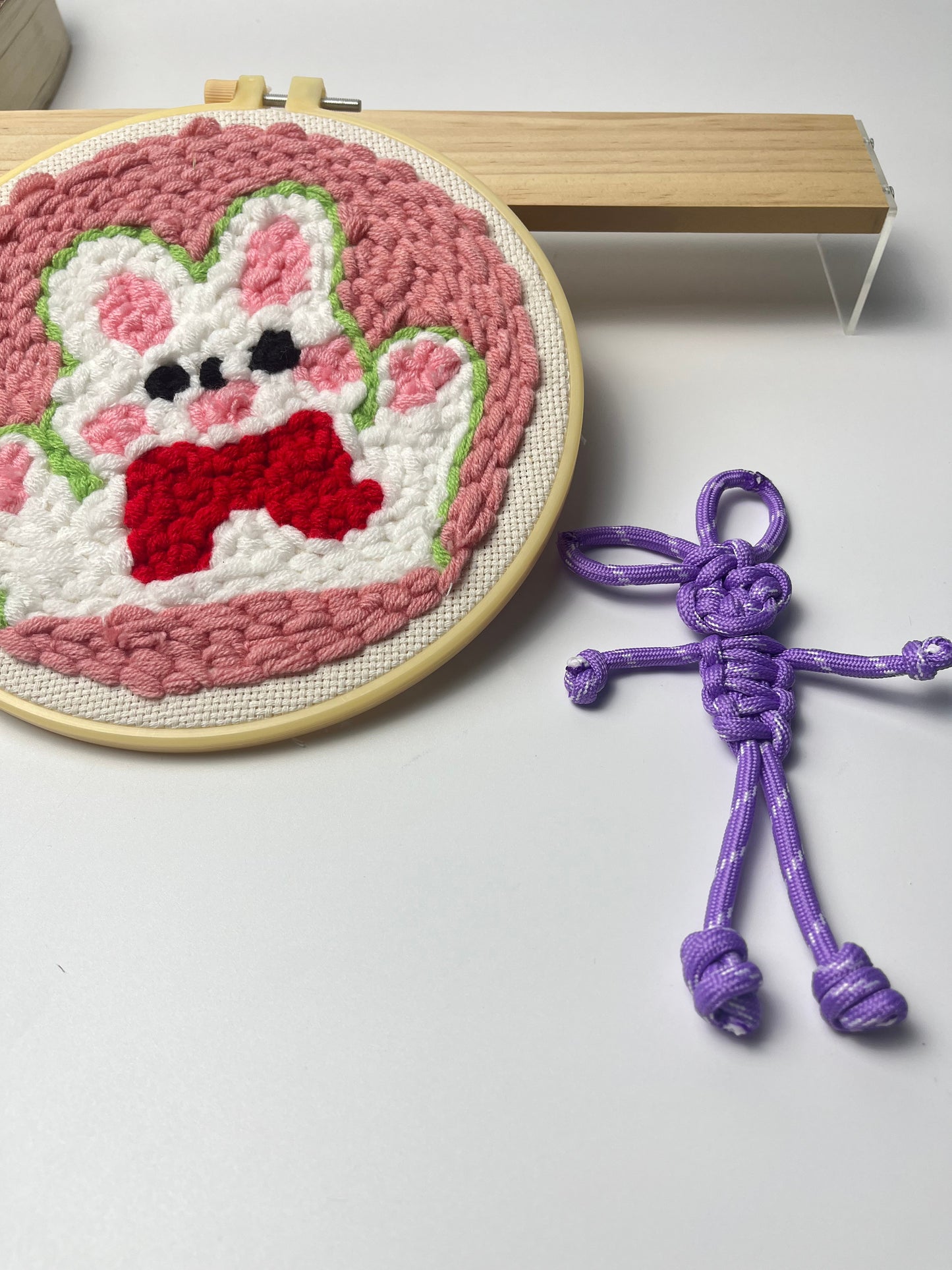 Handmade Purple Bunny Keychain Double the Cuteness!