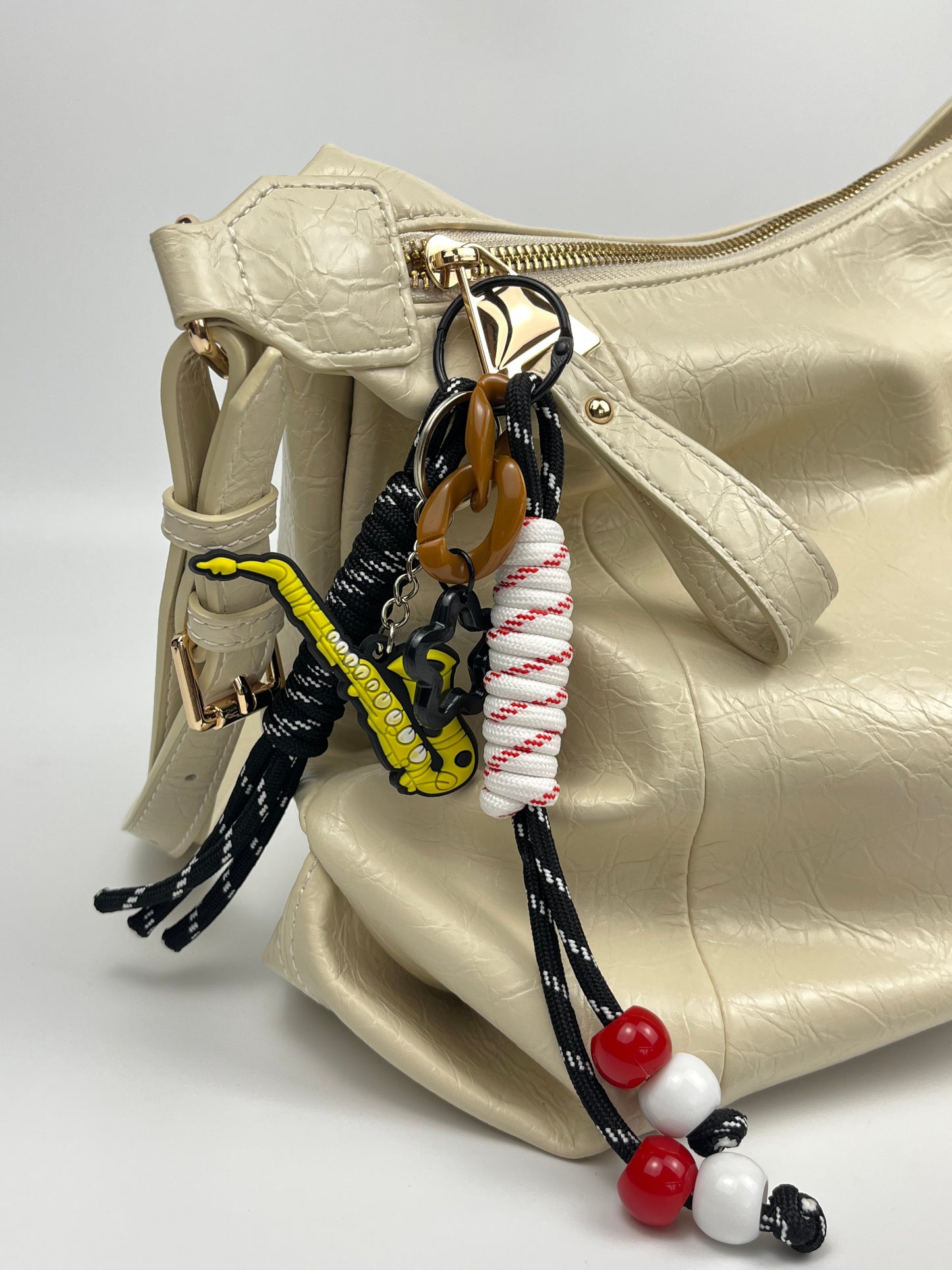 Cool Saxophone Keychain | Woven Rope + Creative Charms, Full of Music Vibe