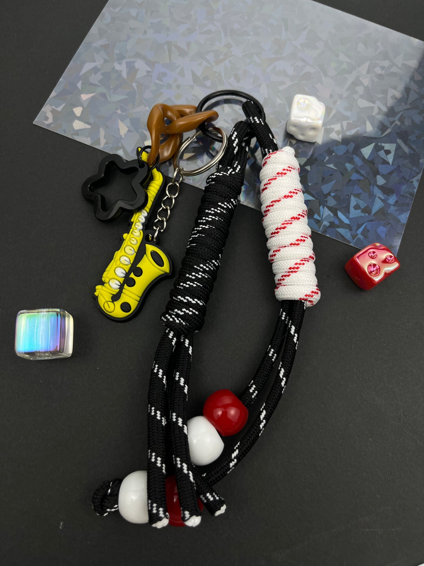 Cool Saxophone Keychain | Woven Rope + Creative Charms, Full of Music Vibe