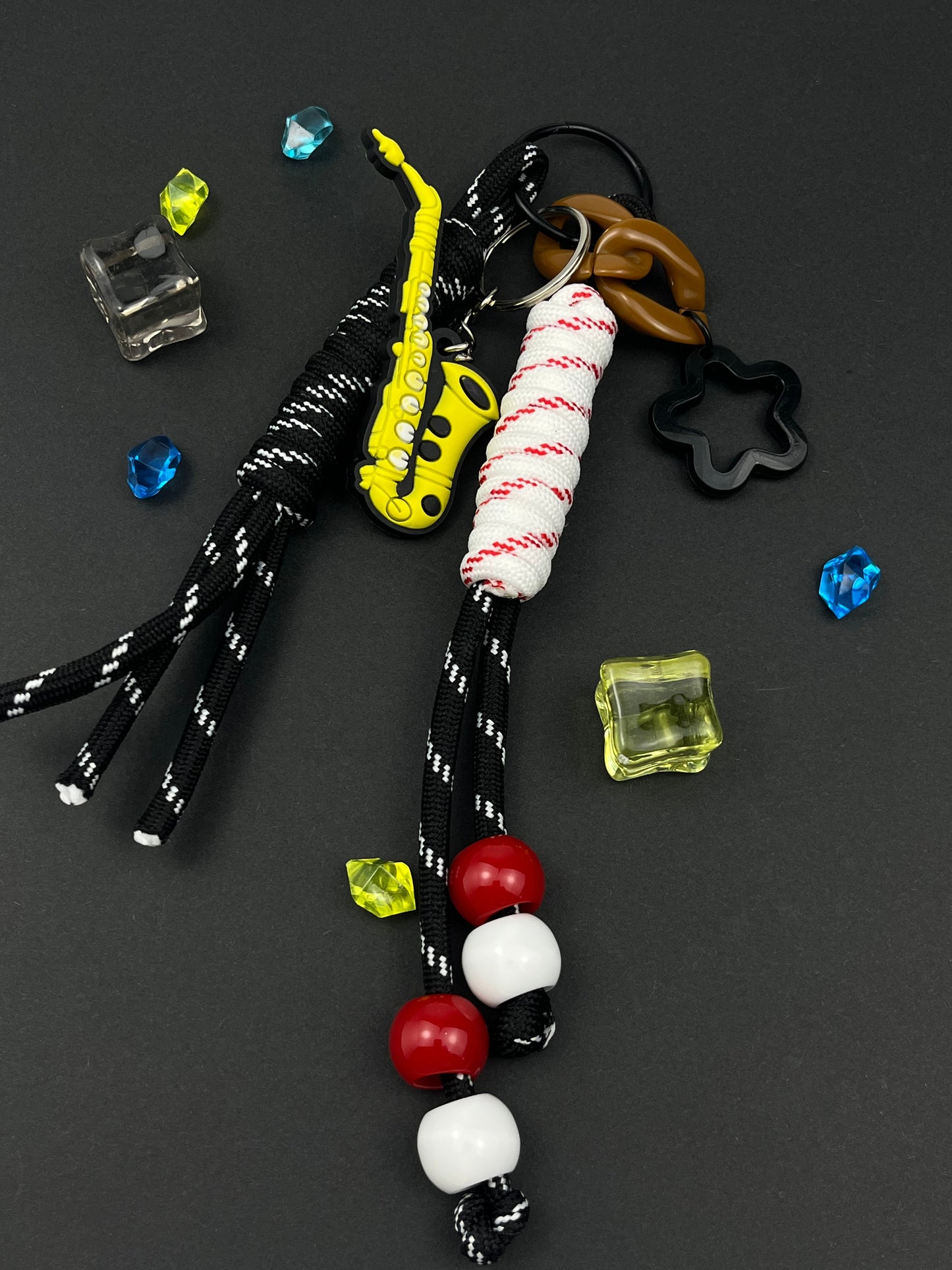 Cool Saxophone Keychain | Woven Rope + Creative Charms, Full of Music Vibe