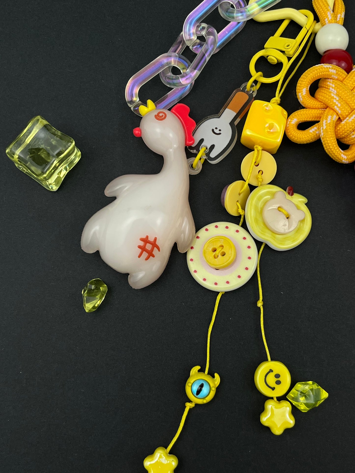 Cute roast duck “LUCKY” Keychain | Creative Charm Combination, Lovely & Eye - Catching