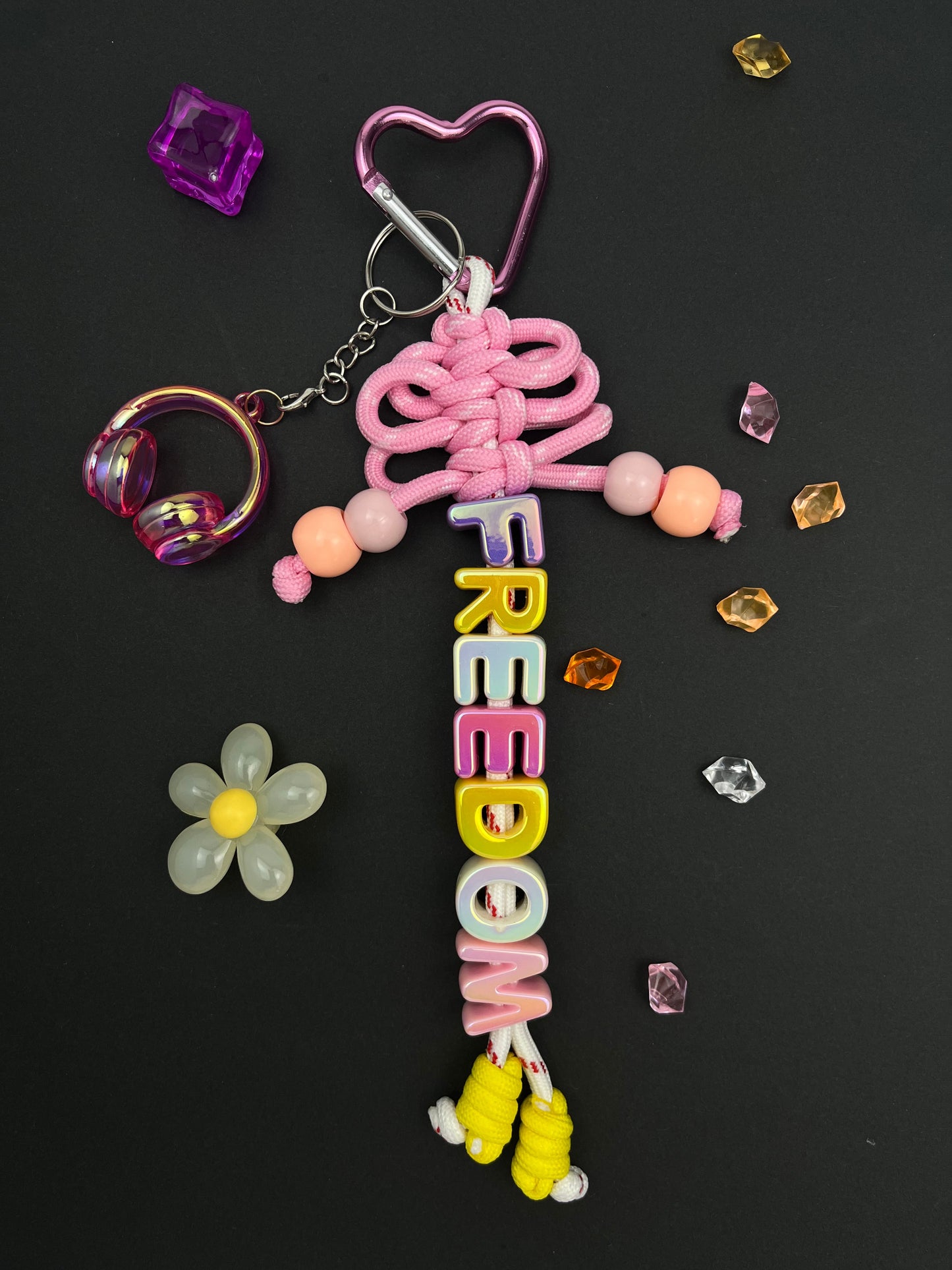 Pink “FREEDOM” Keychain: Sweet & Stylish Accessory