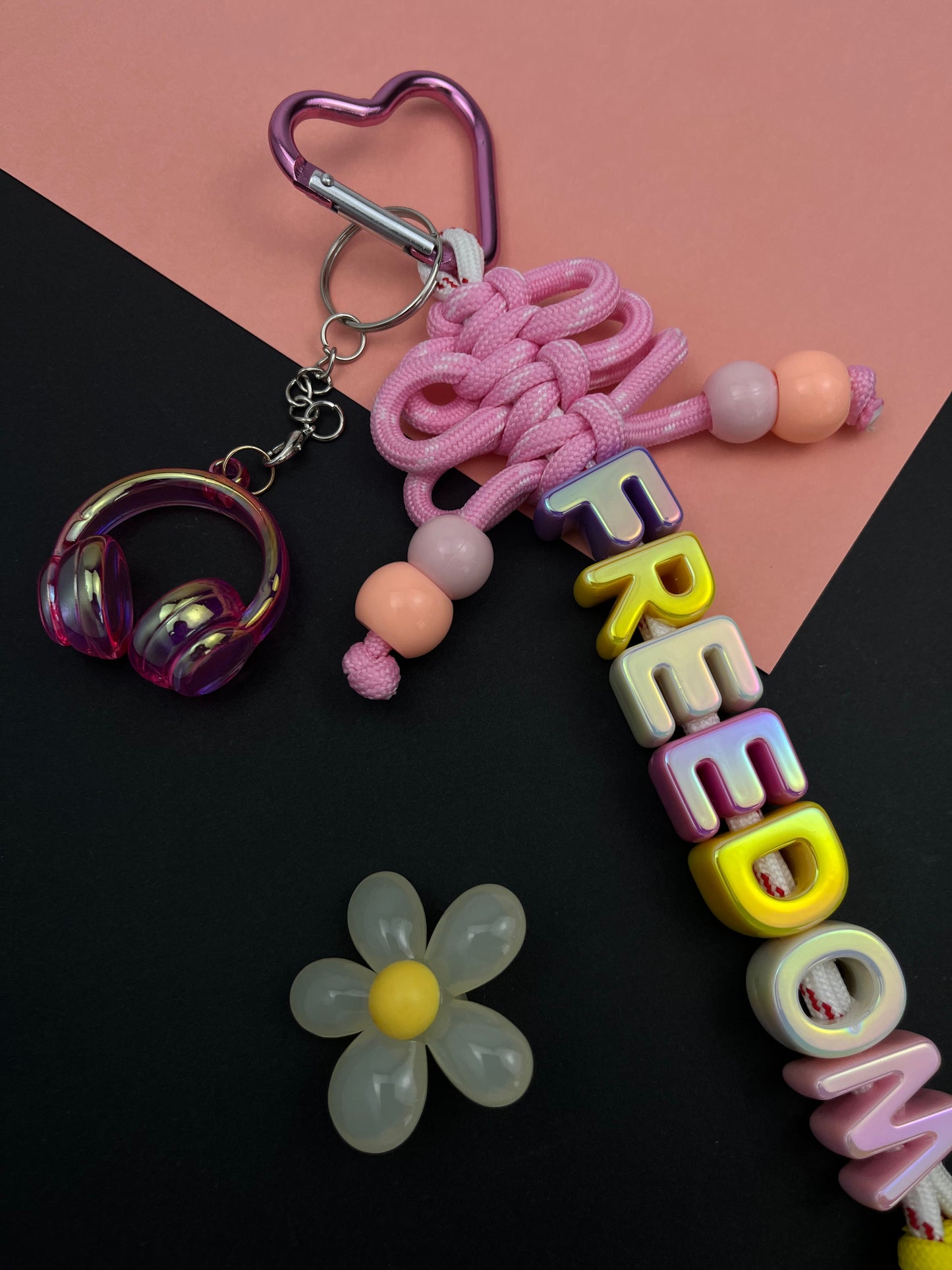 Pink “FREEDOM” Keychain: Sweet & Stylish Accessory
