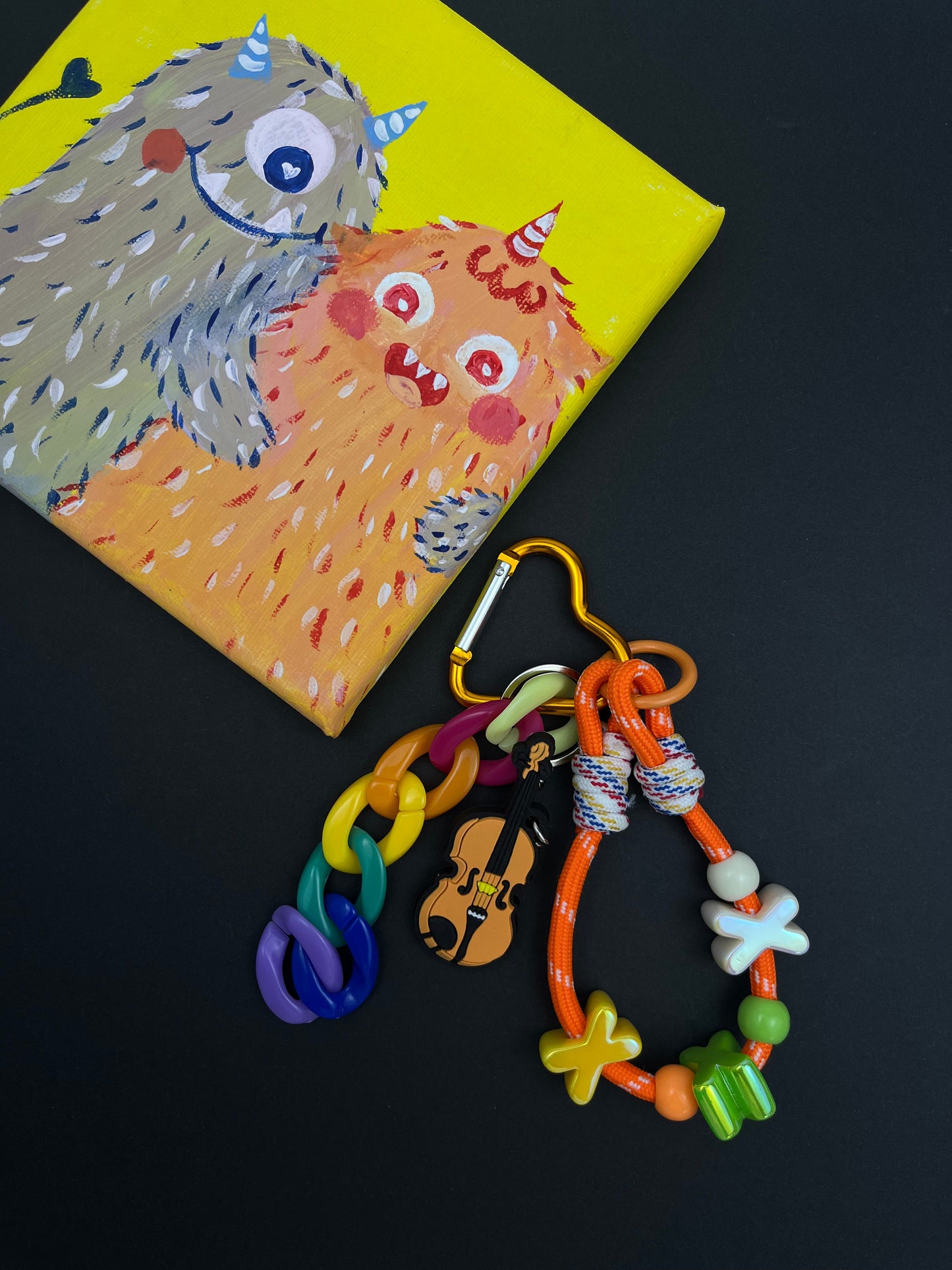 Colorful Violin Charm Keychain | Trendy Color Scheme, Full of Music Vibe