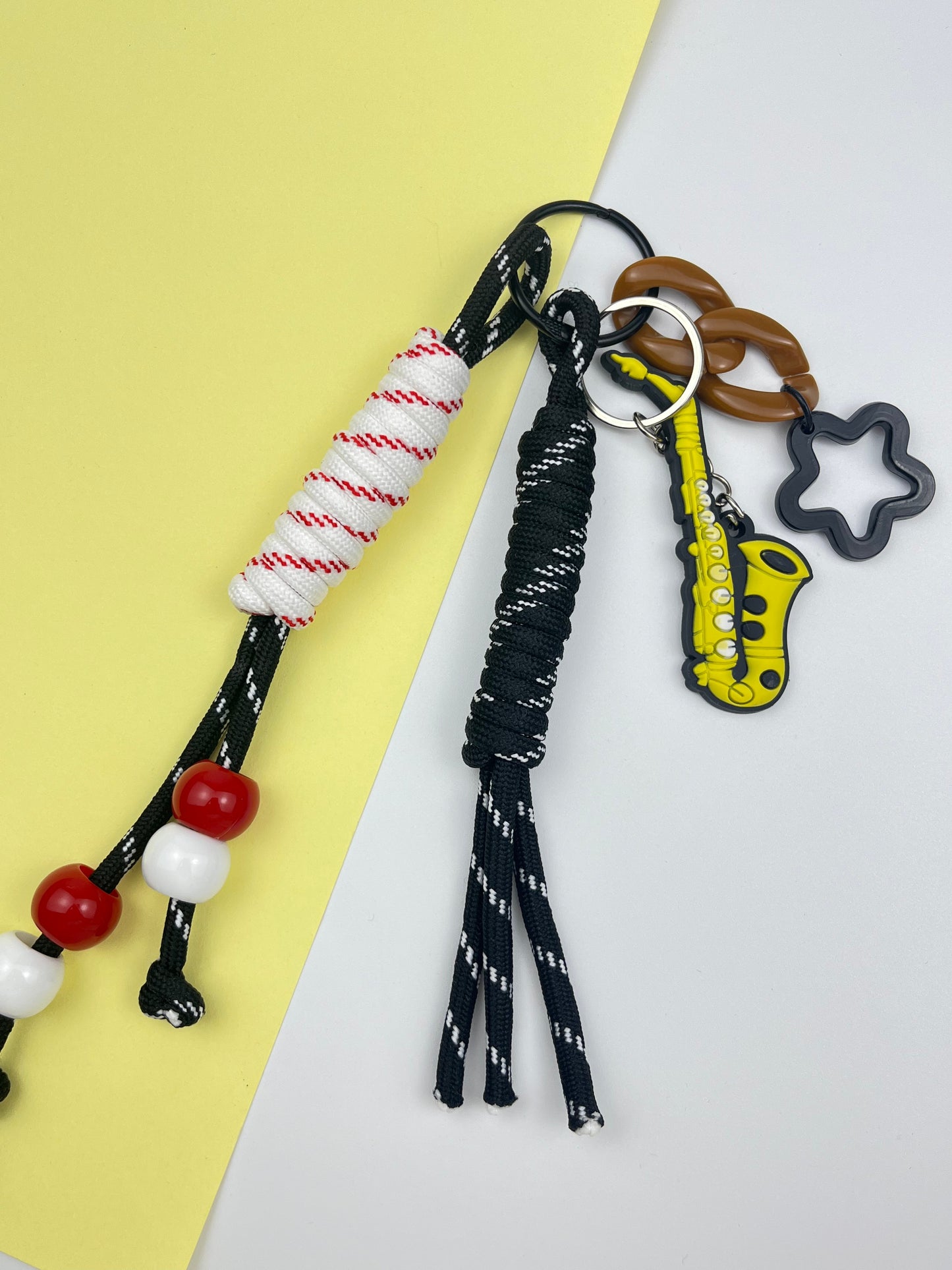 Cool Saxophone Keychain | Woven Rope + Creative Charms, Full of Music Vibe