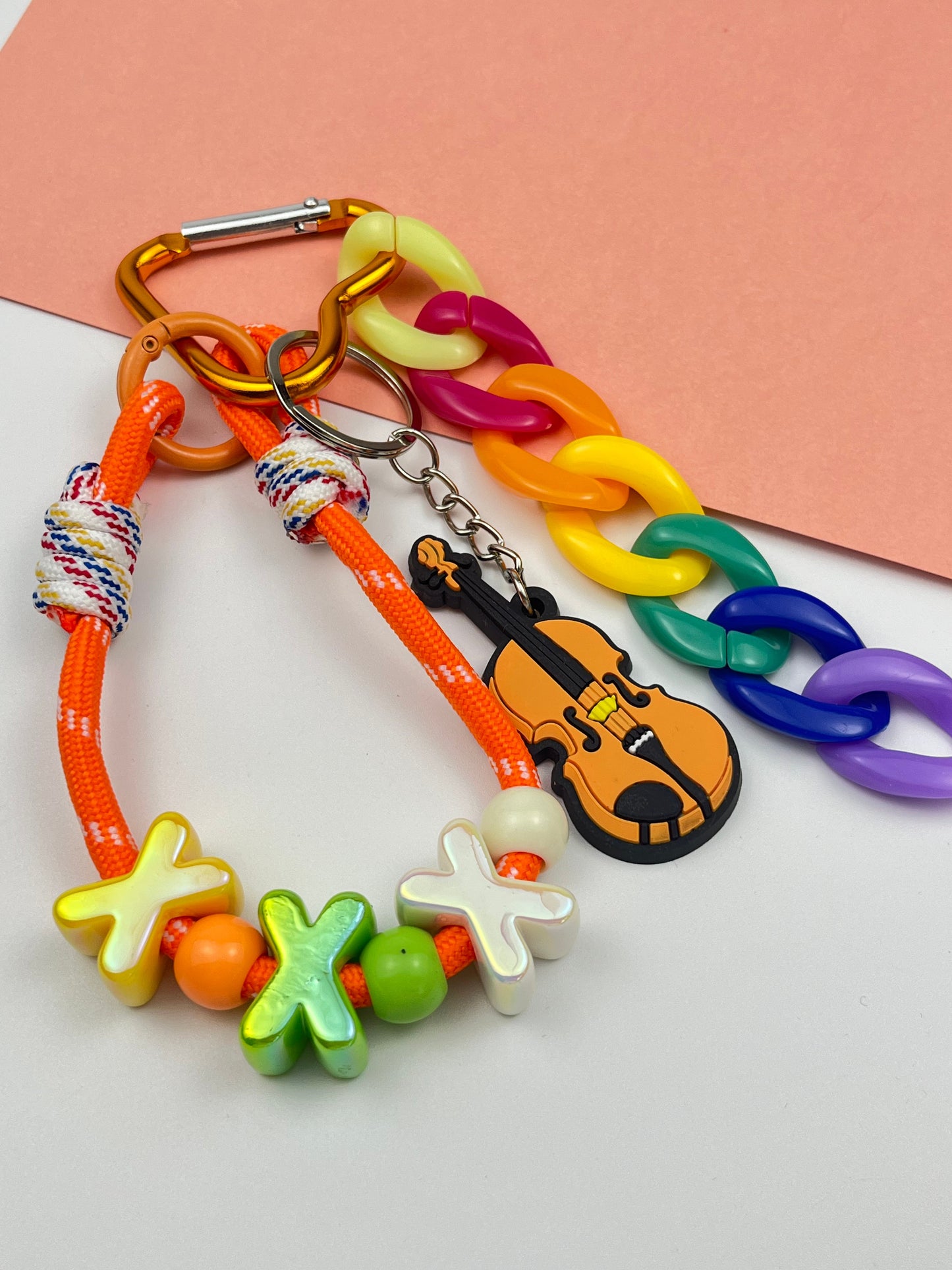 Colorful Violin Charm Keychain | Trendy Color Scheme, Full of Music Vibe