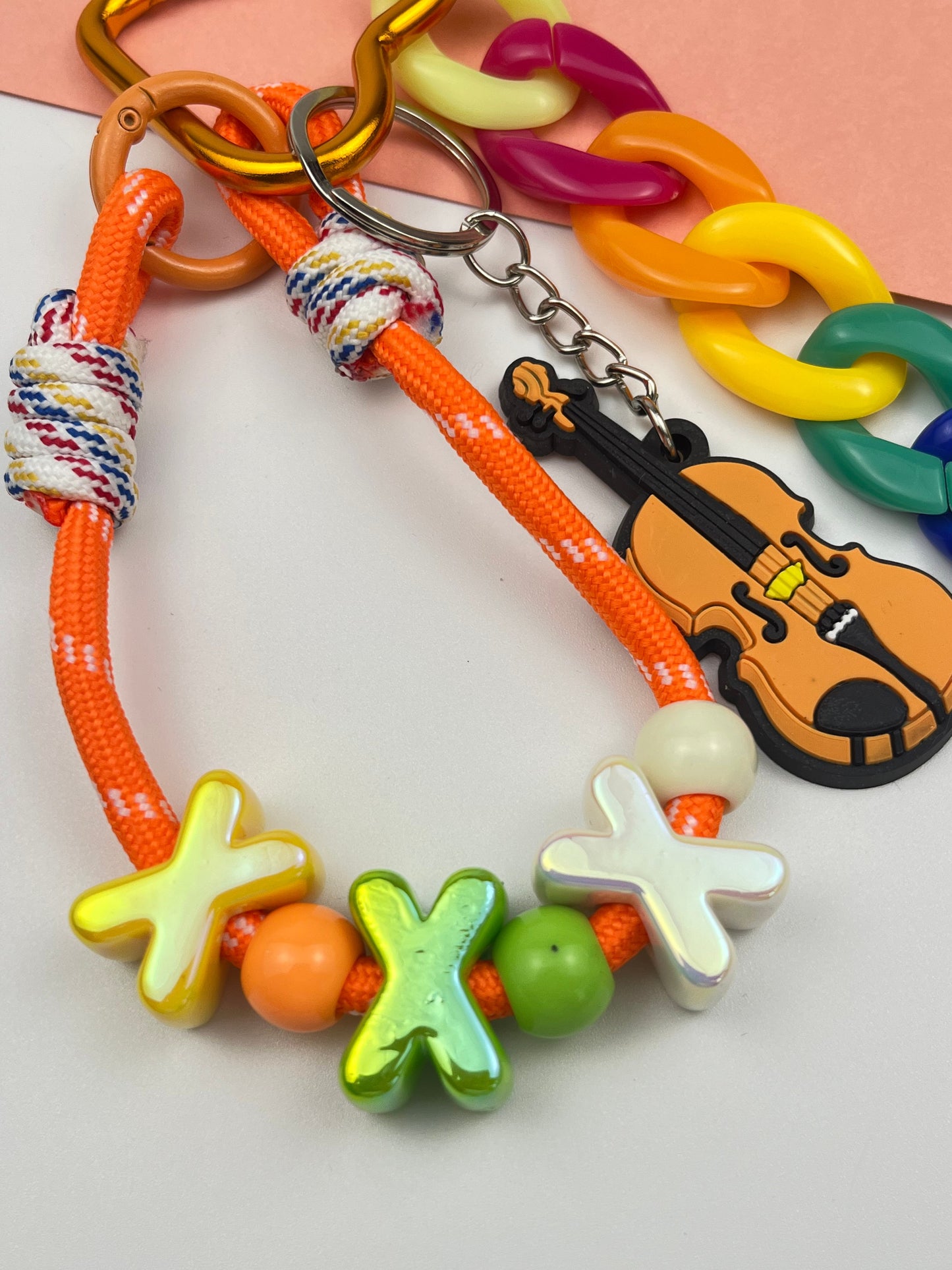 Colorful Violin Charm Keychain | Trendy Color Scheme, Full of Music Vibe