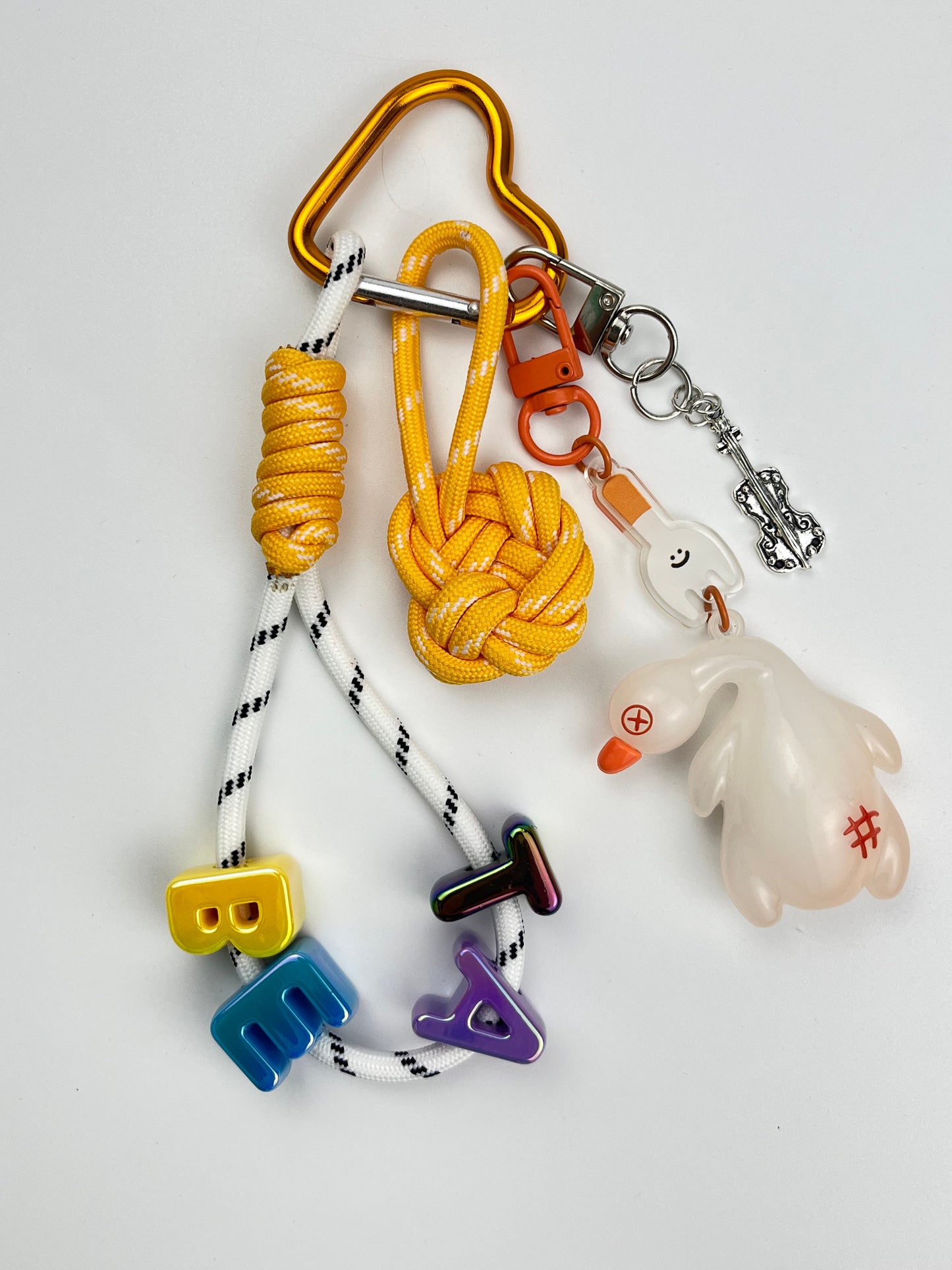 Cute Duck & Colorful Letter Keychain Set: Fun - Filled Daily Accessory