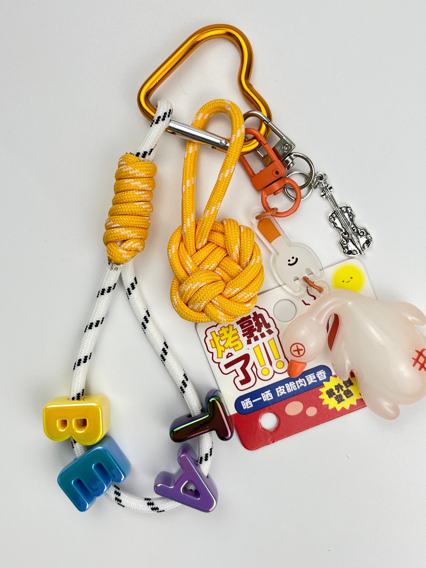 Cute Duck & Colorful Letter Keychain Set: Fun - Filled Daily Accessory