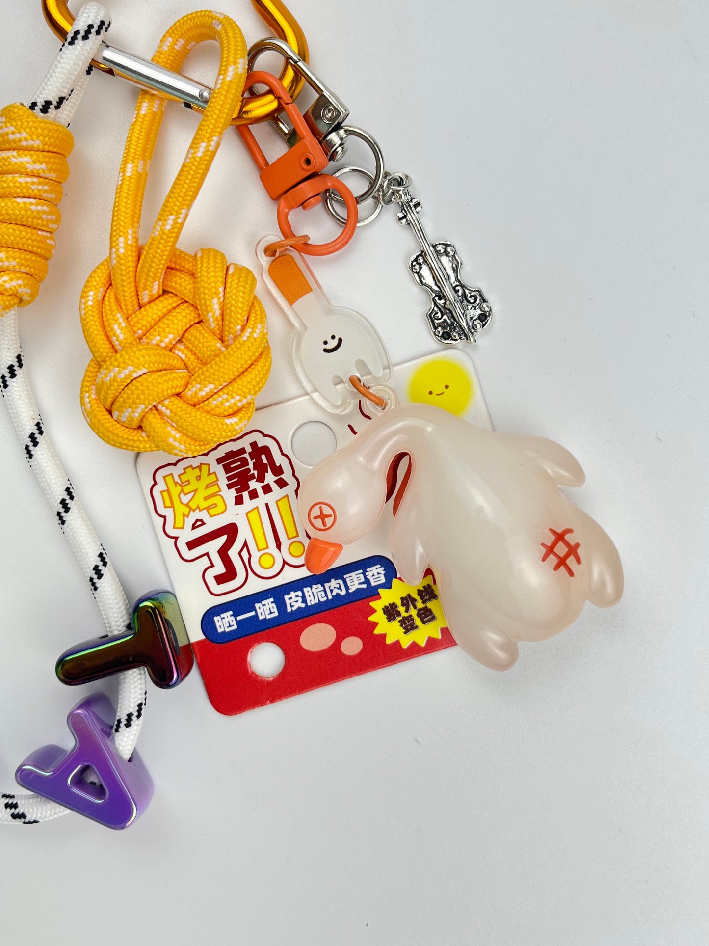 Cute Duck & Colorful Letter Keychain Set: Fun - Filled Daily Accessory
