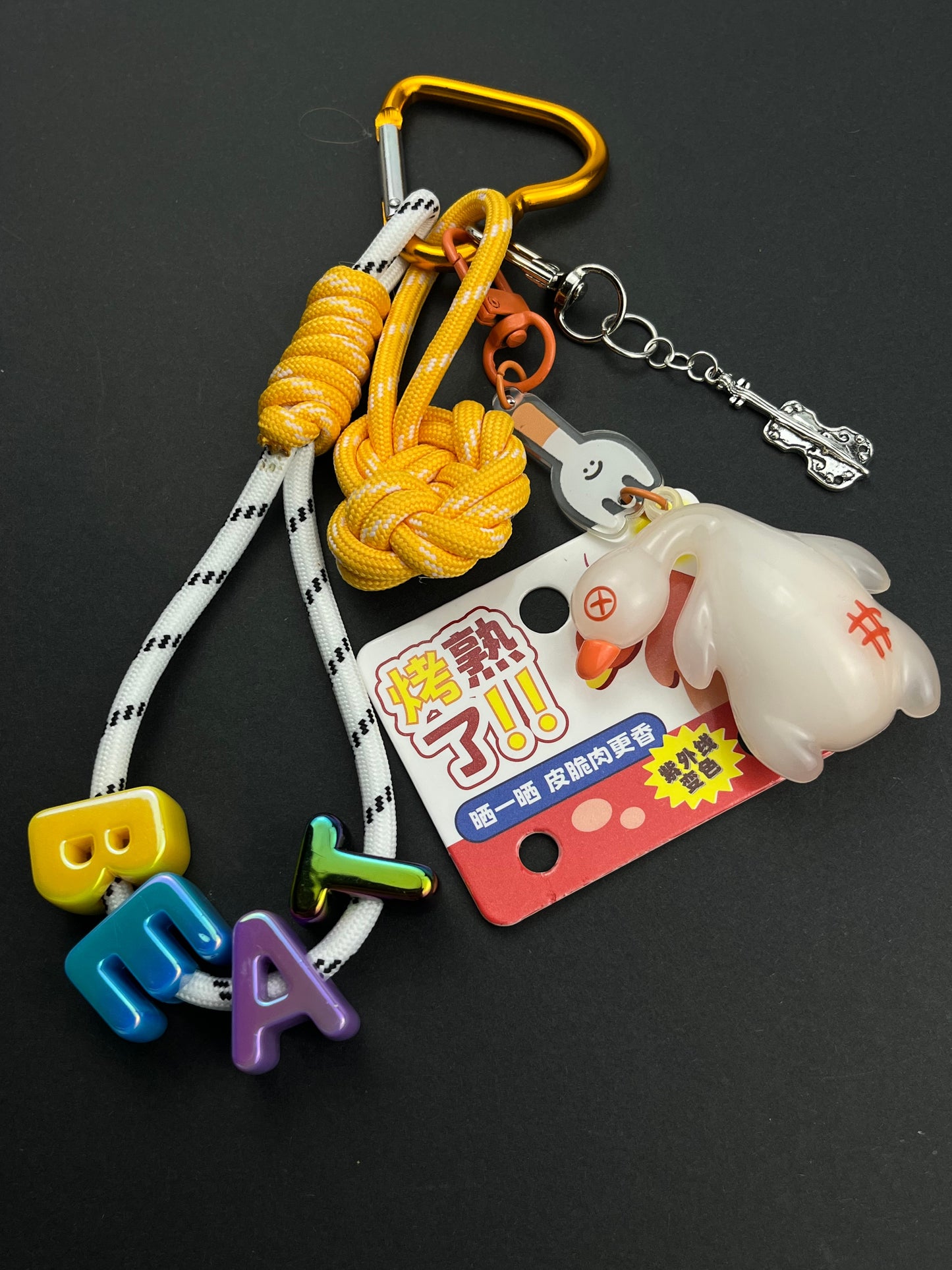 Cute Duck & Colorful Letter Keychain Set: Fun - Filled Daily Accessory