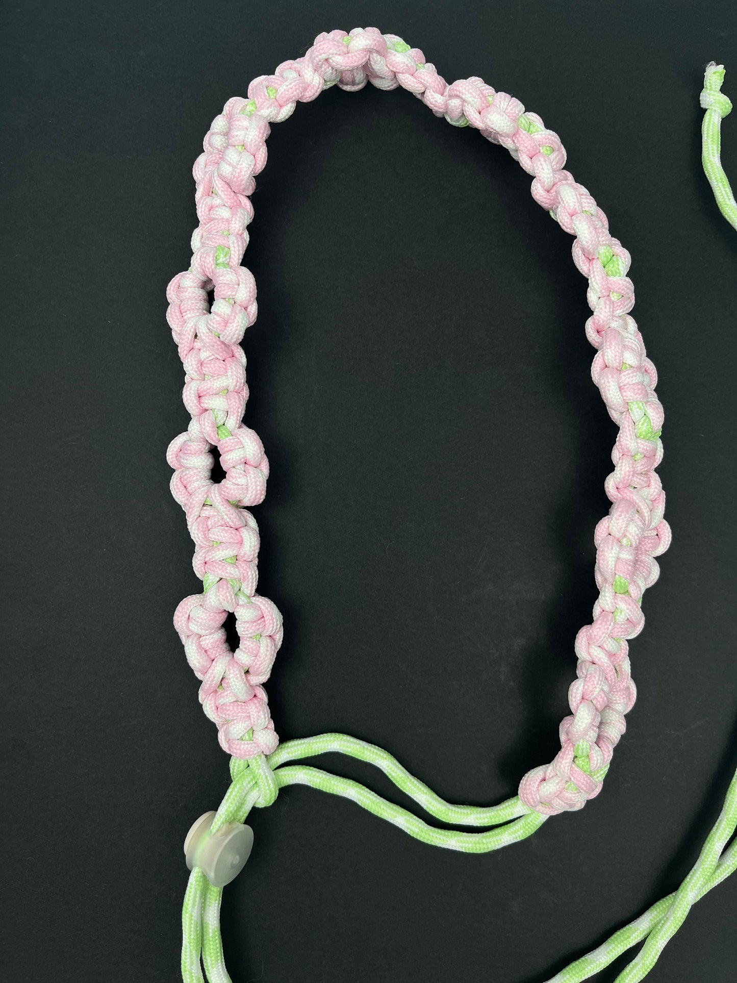 Hand - woven Pink - Green Paracord Cup Holder | Cute Portable Water Cup Strap