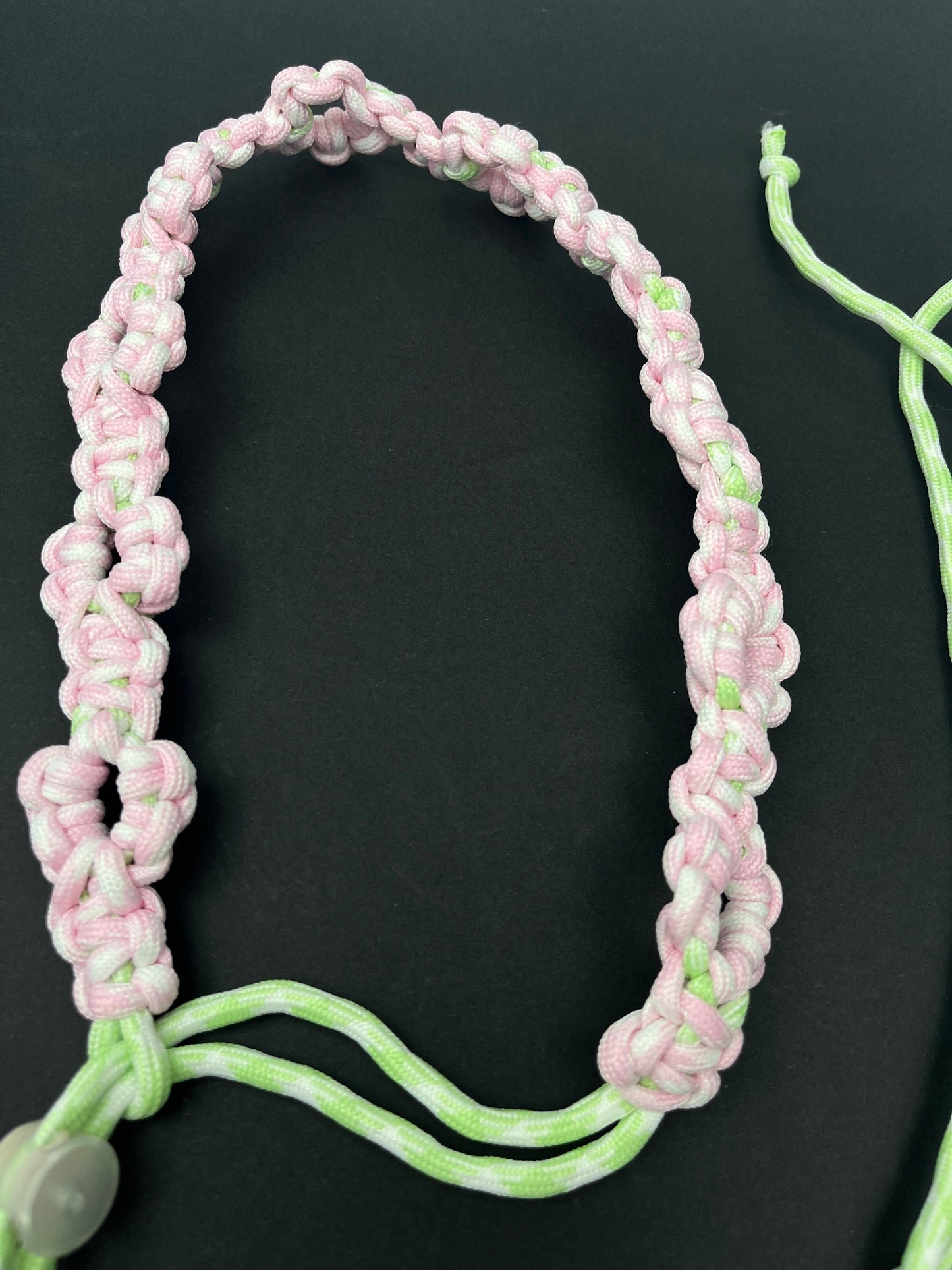 Hand - woven Pink - Green Paracord Cup Holder | Cute Portable Water Cup Strap