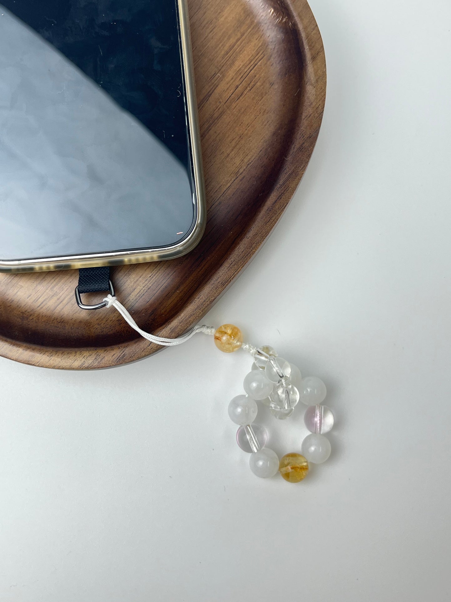 Handmade Jade Thread Multigem Crystal Phone Charm, Transparent & Healing Anti - Loss Accessory