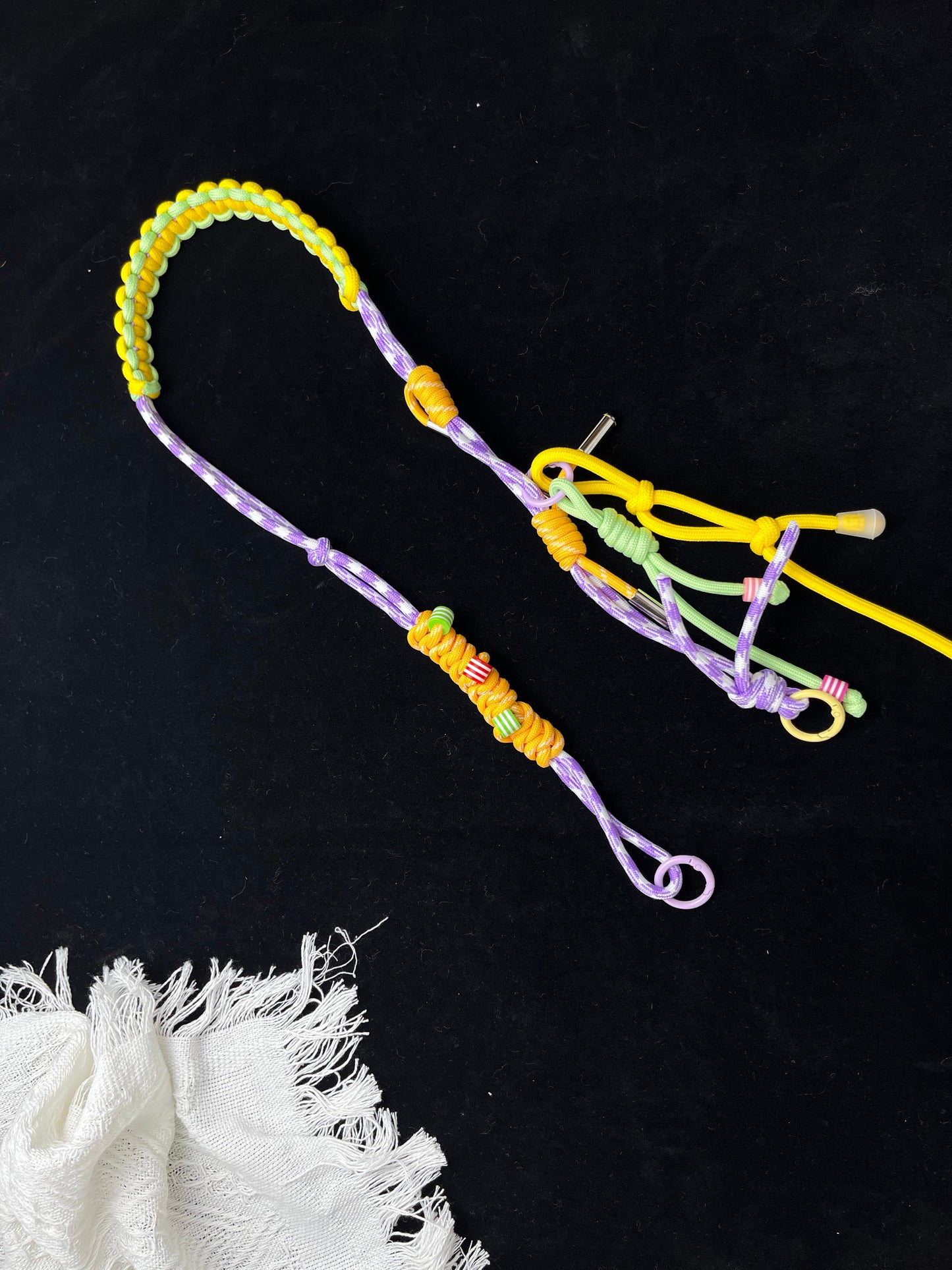 Handmade Paracord Color - Blocking Lanyard, Multifunctional Phone/Bag Unique Charm
