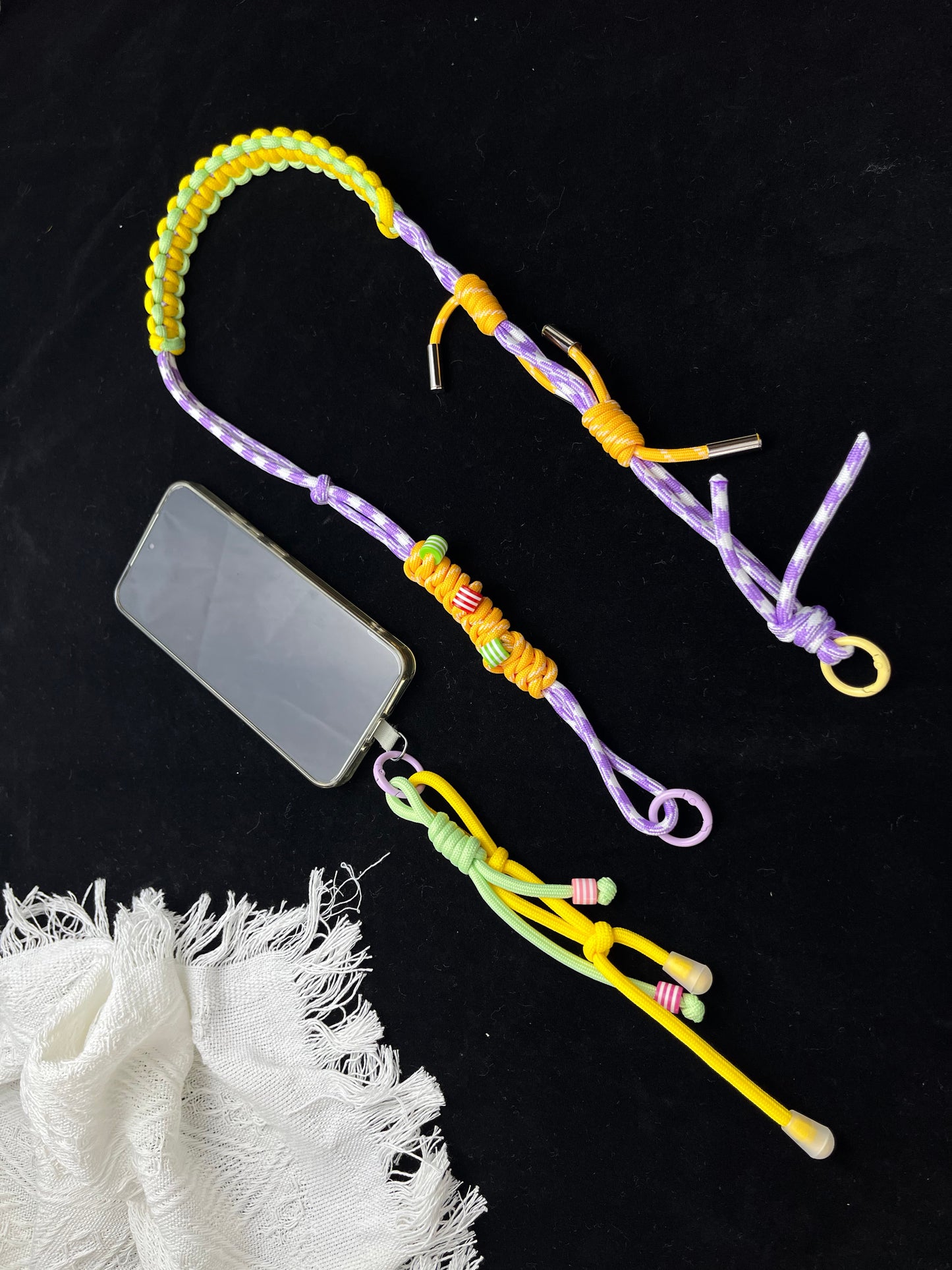 Handmade Paracord Color - Blocking Lanyard, Multifunctional Phone/Bag Unique Charm