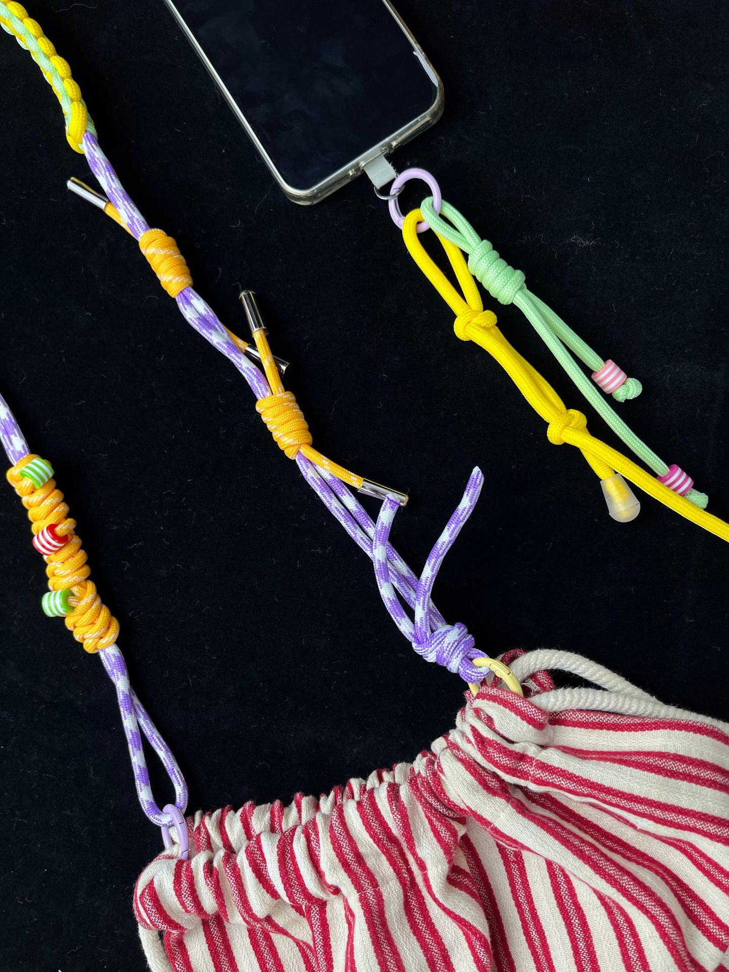 Handmade Paracord Color - Blocking Lanyard, Multifunctional Phone/Bag Unique Charm