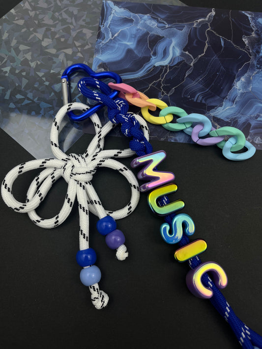 🎶Music - Inspired Keychain: A Rainbow of Style!