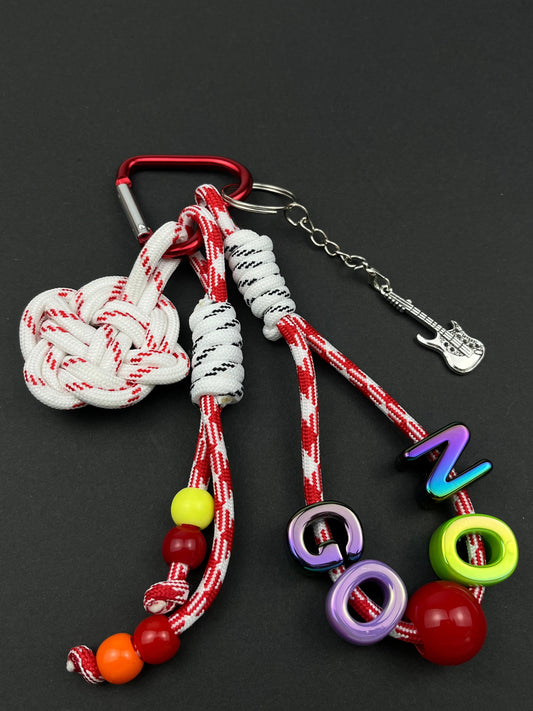 Colorful "GOON" Guitar Keychain: Trendy Rope - Woven Accessory