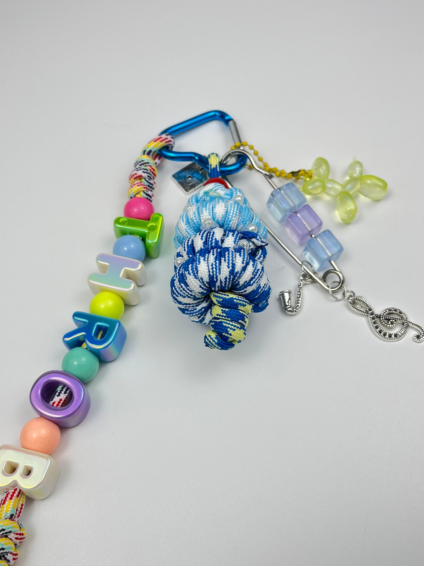 Colorful Alphabet Bead Keychain | Music Elements + Creative Knots, Trendy Vibe Overflowing