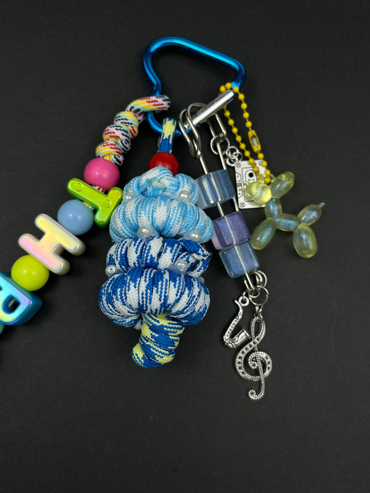 Colorful Alphabet Bead Keychain | Music Elements + Creative Knots, Trendy Vibe Overflowing