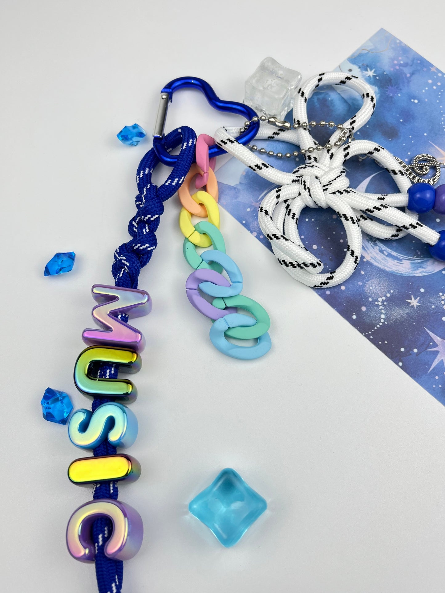🎶Music - Inspired Keychain: A Rainbow of Style!
