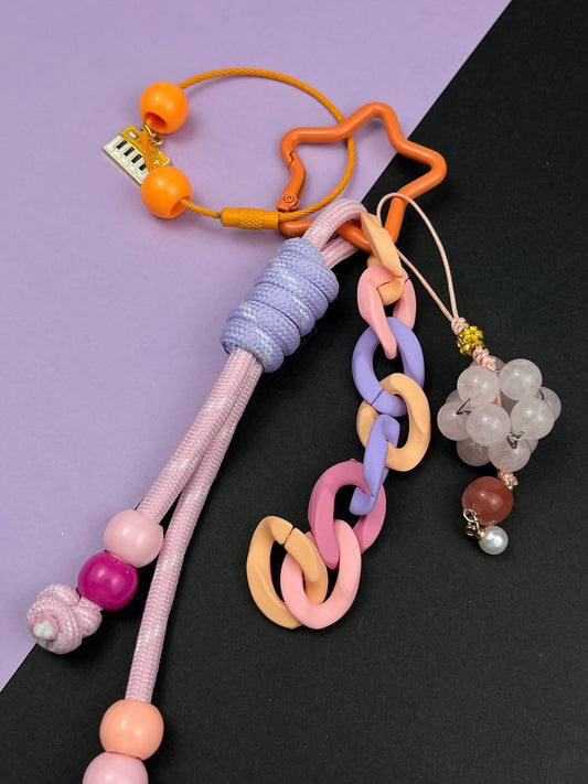 Dreamy Macaron - Colored Keychain | Creative Beads + Piano Charm, Stunning Appearance