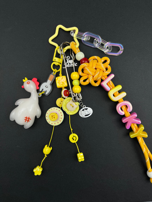 Cute  roast duck  “LUCKY” Keychain | Creative Charm Combination, Lovely & Eye - Catching
