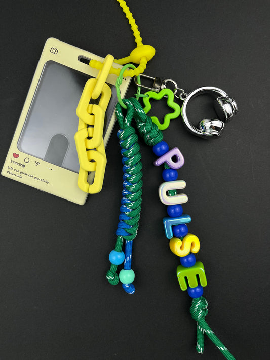 Colorful "PULSE" Keychain Set: Trendy Charm Mix