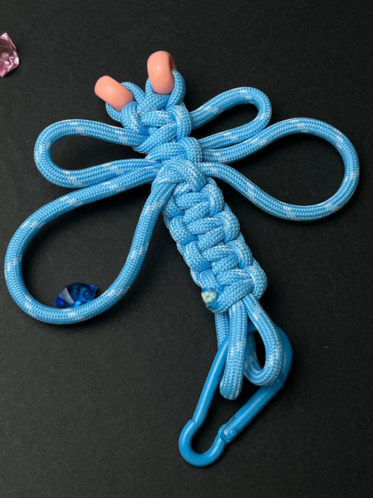 Handmade Blue Dragonfly Paracord Keychain