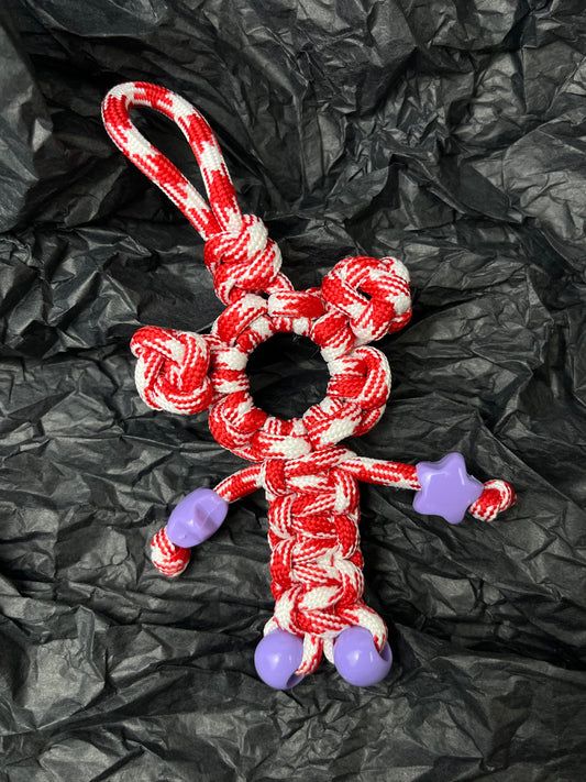 Handmade Paracord Bear Keychain, Cute Color - Blocking Charm