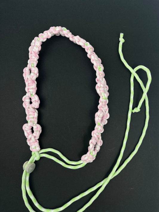 Hand - woven Pink - Green Paracord Cup Holder | Cute Portable Water Cup Strap